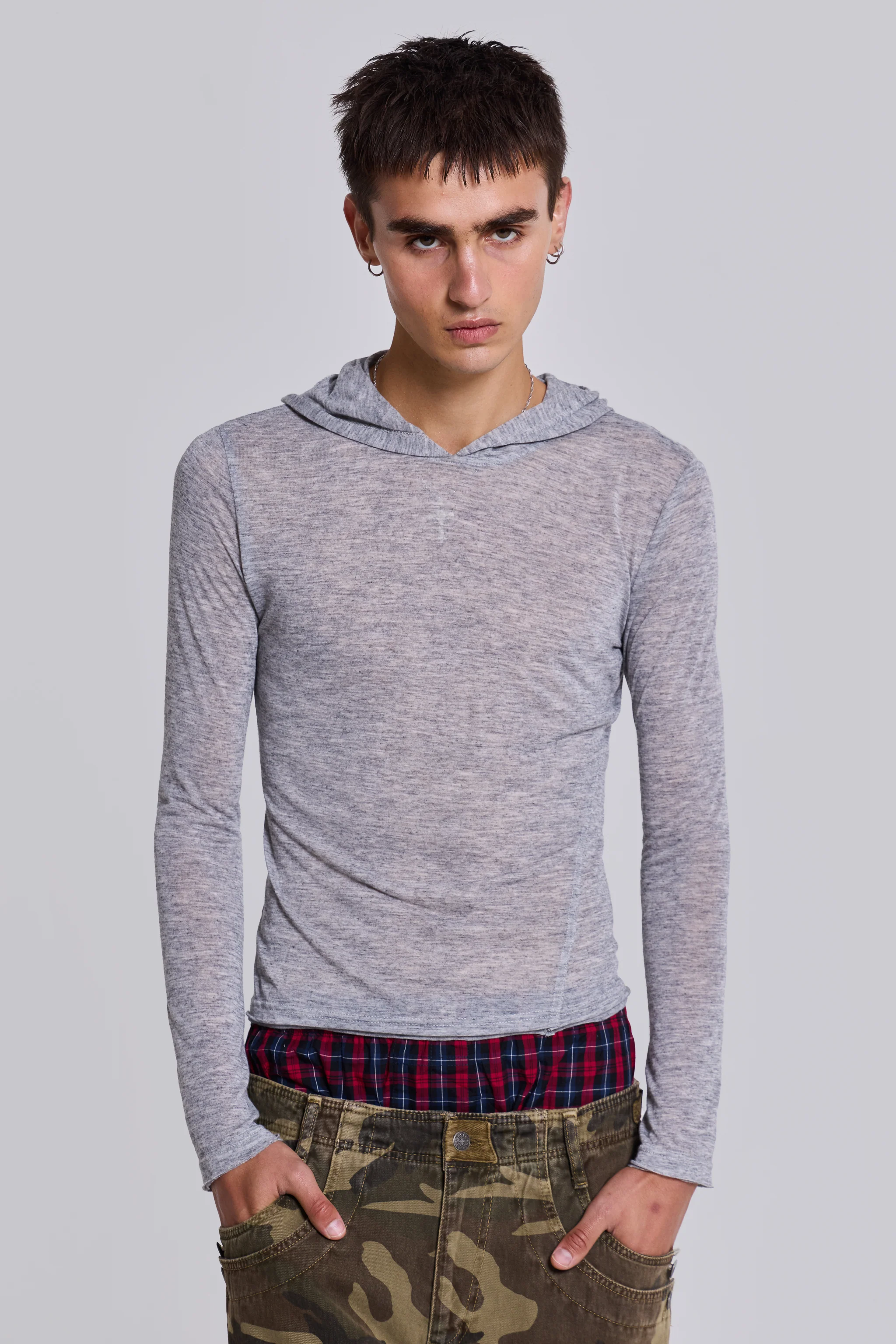 Grey Marl Mist Hoodie - Image 5