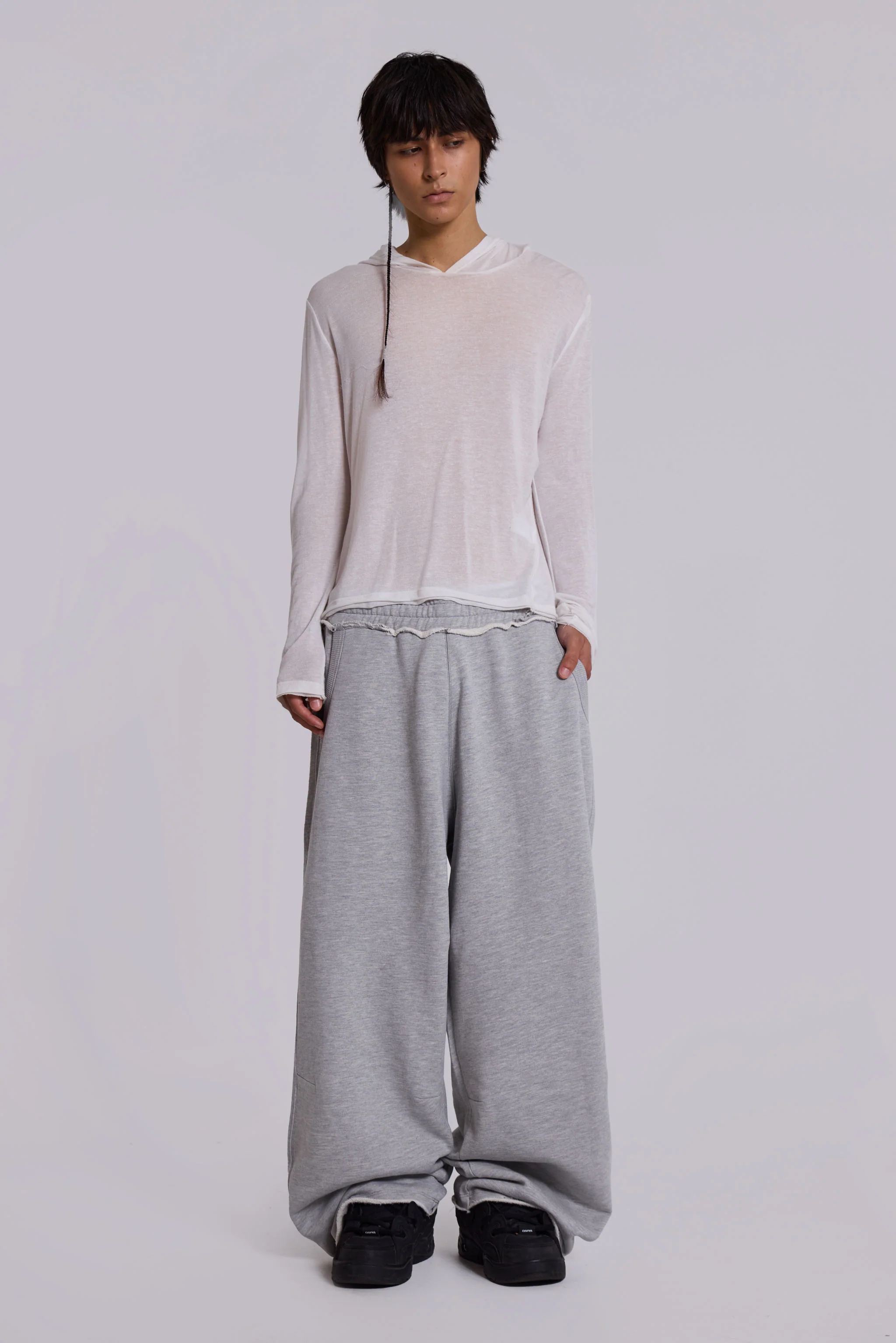 Grey Marl Baggy Monster Joggers - Image 3