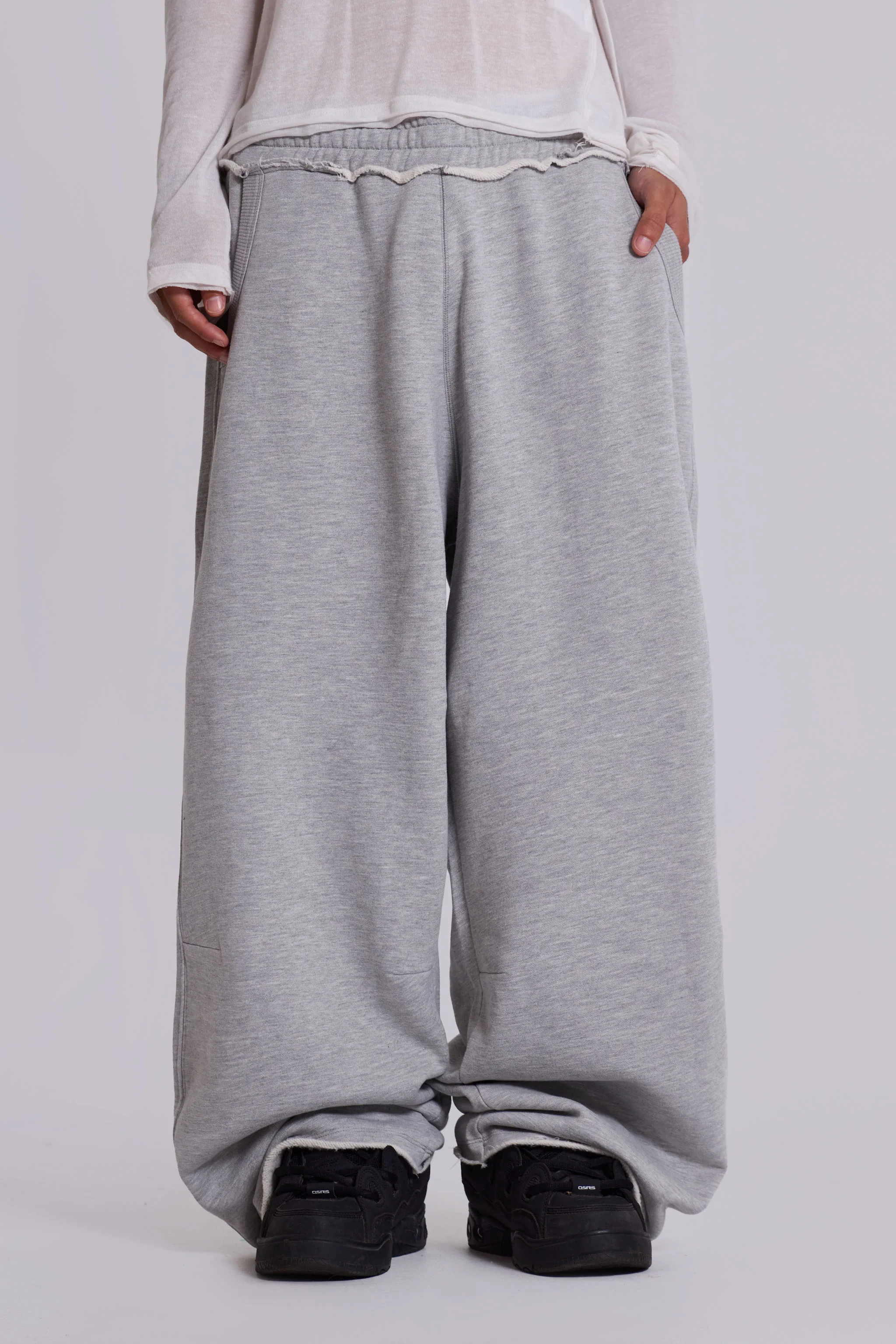 Grey Marl Baggy Monster Joggers - Image 6