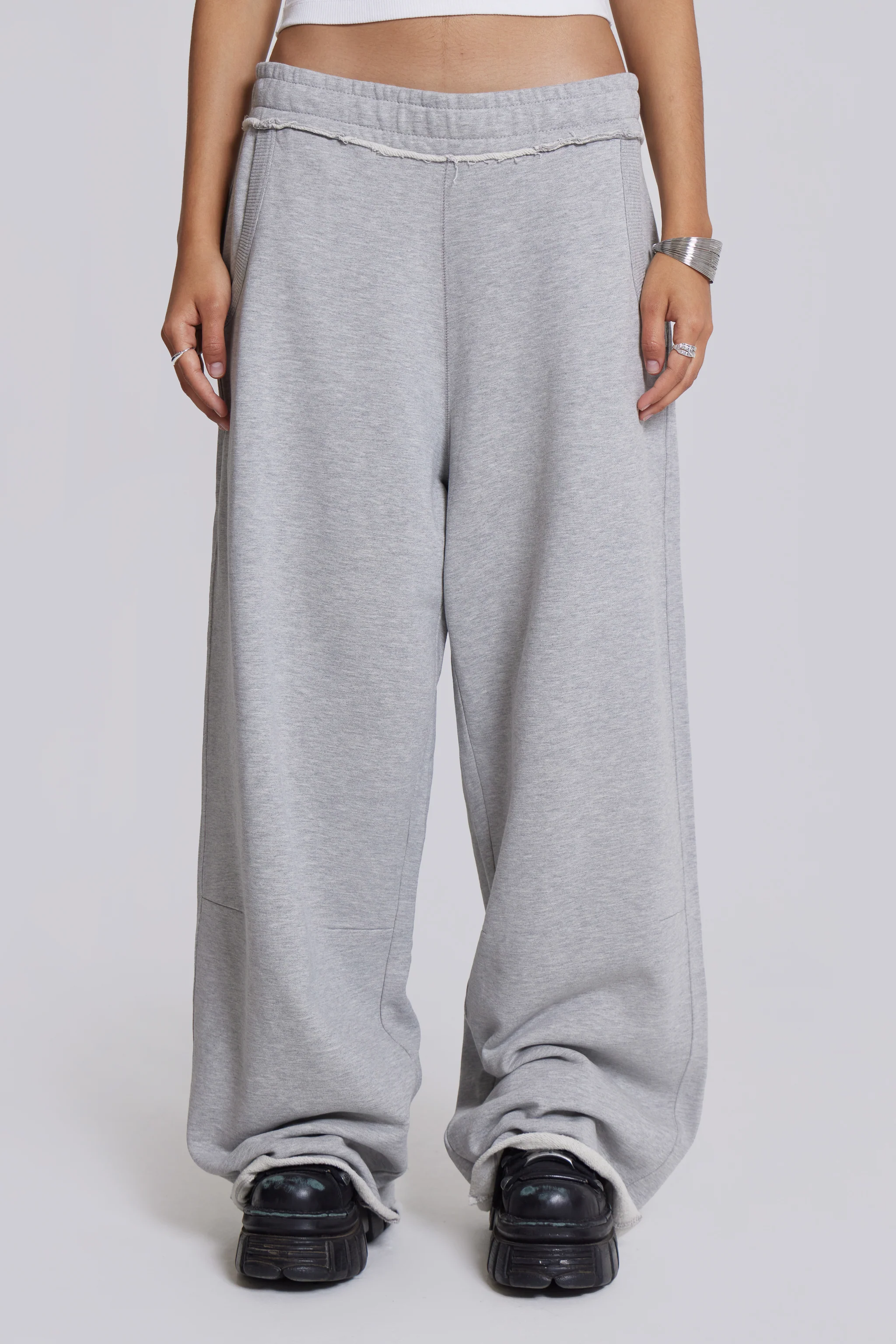 Grey Marl Baggy Monster Joggers - Image 5