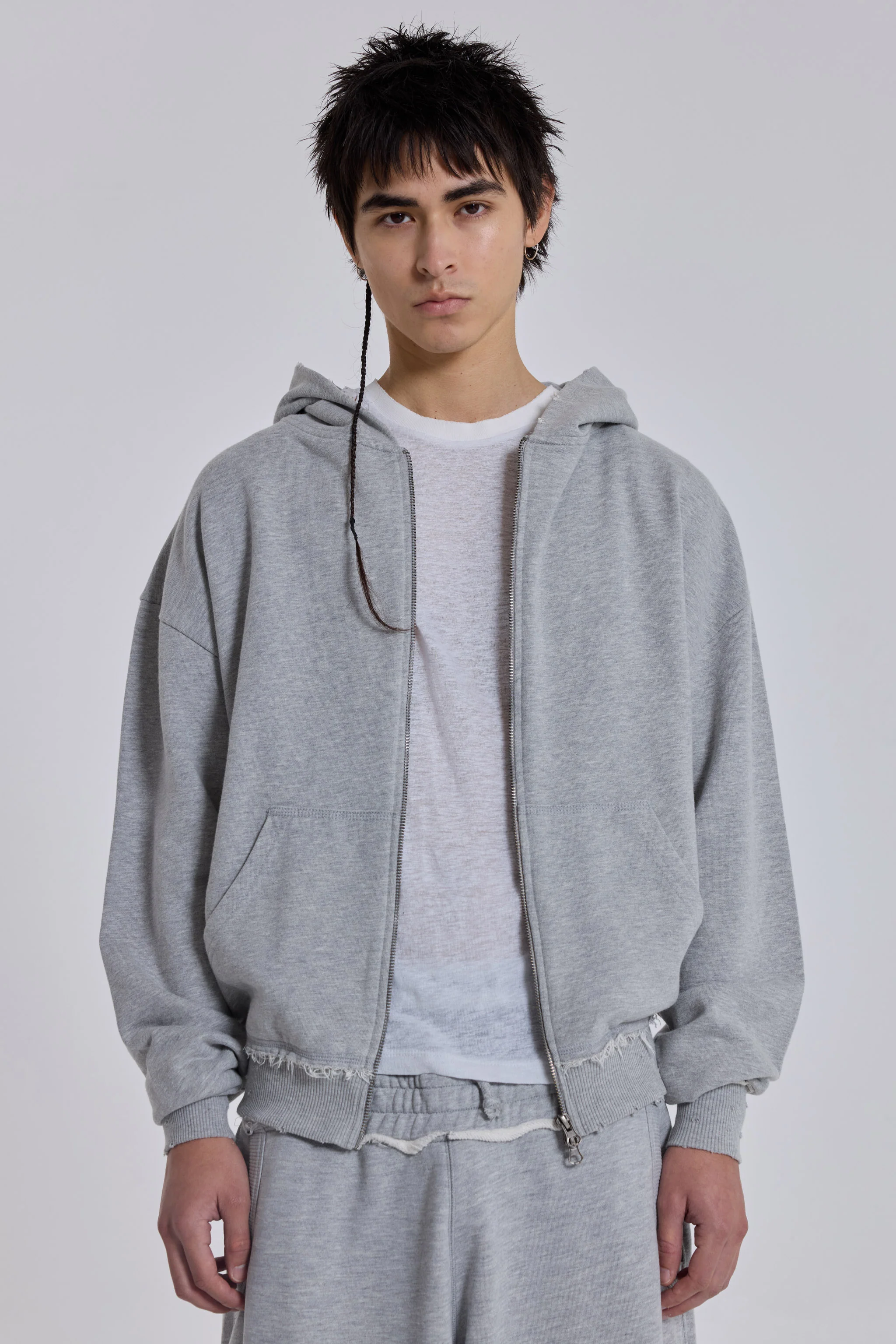 Grey Marl Oversized Monster Hoodie - Image 3