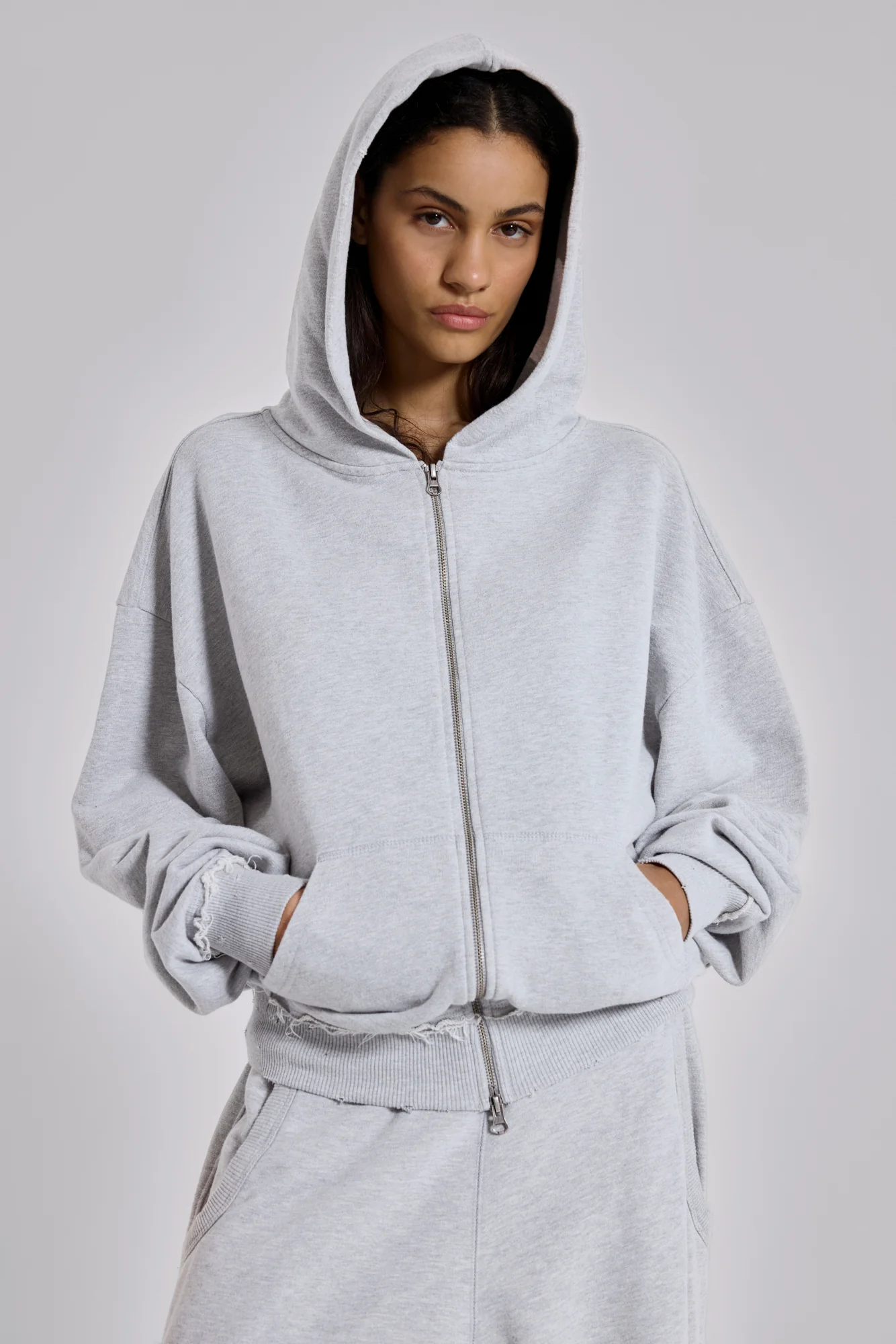 Grey Marl Oversized Monster Hoodie - Image 10