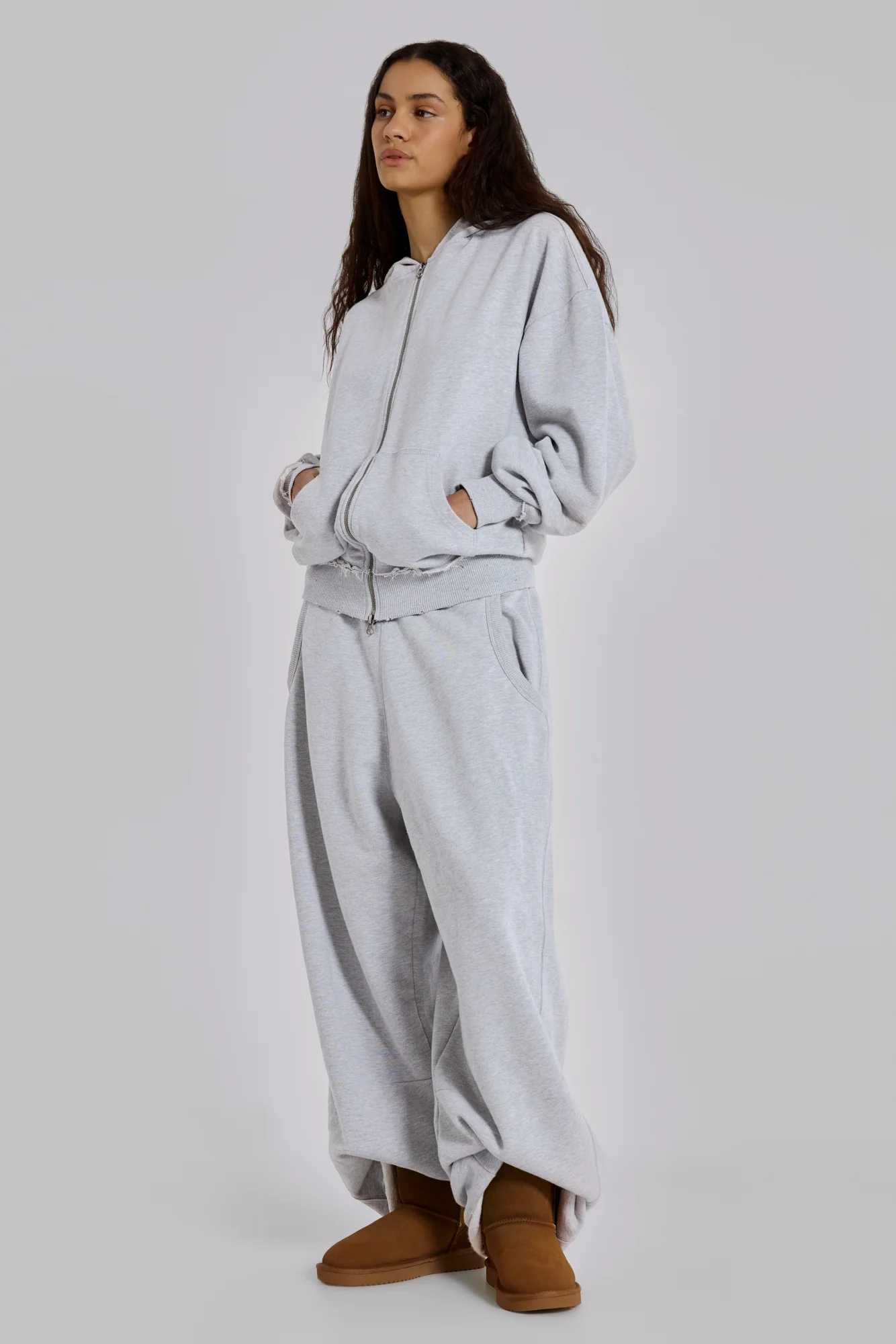 Grey Marl Oversized Monster Hoodie - Image 11