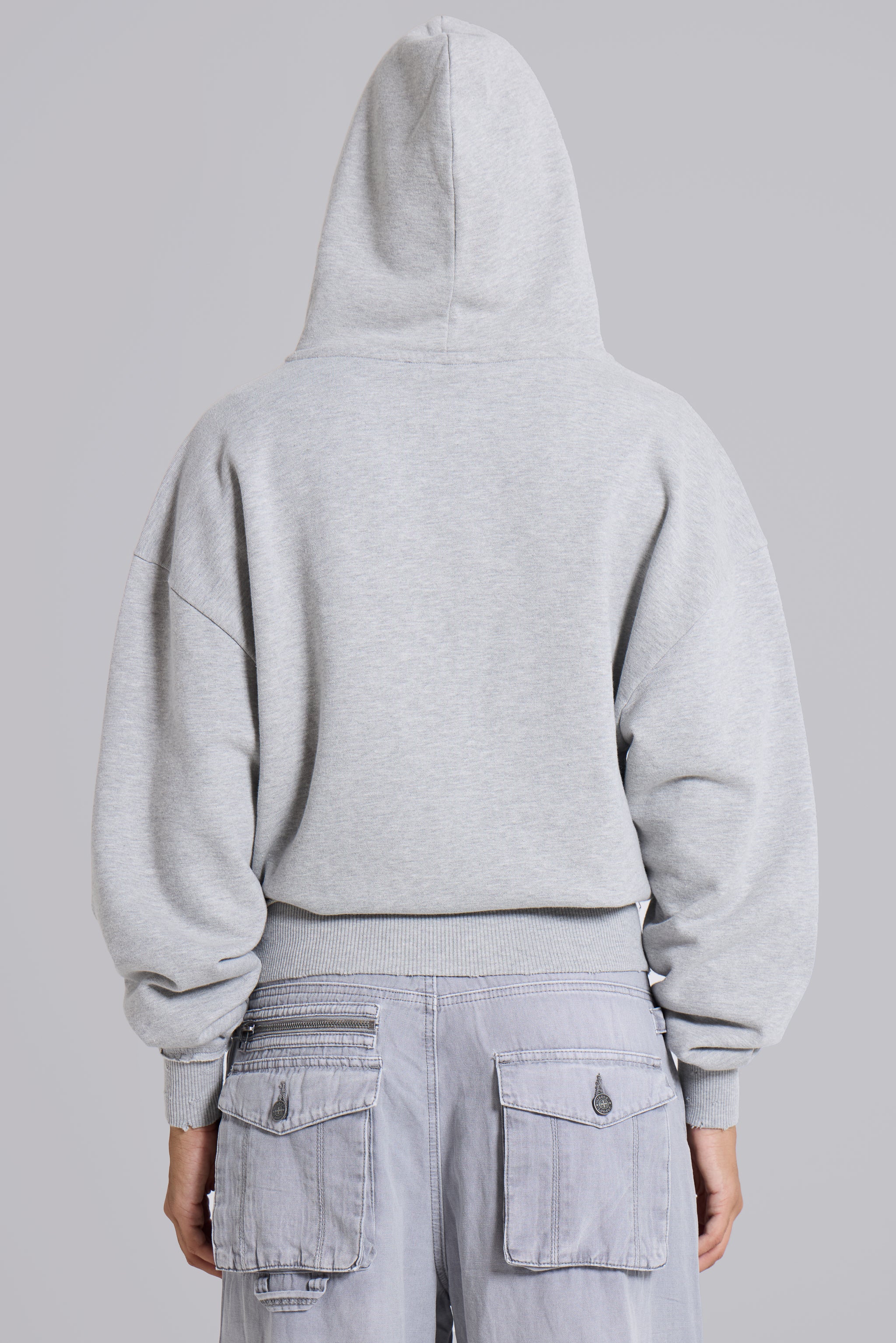 Grey Marl Oversized Monster Hoodie - Image 8
