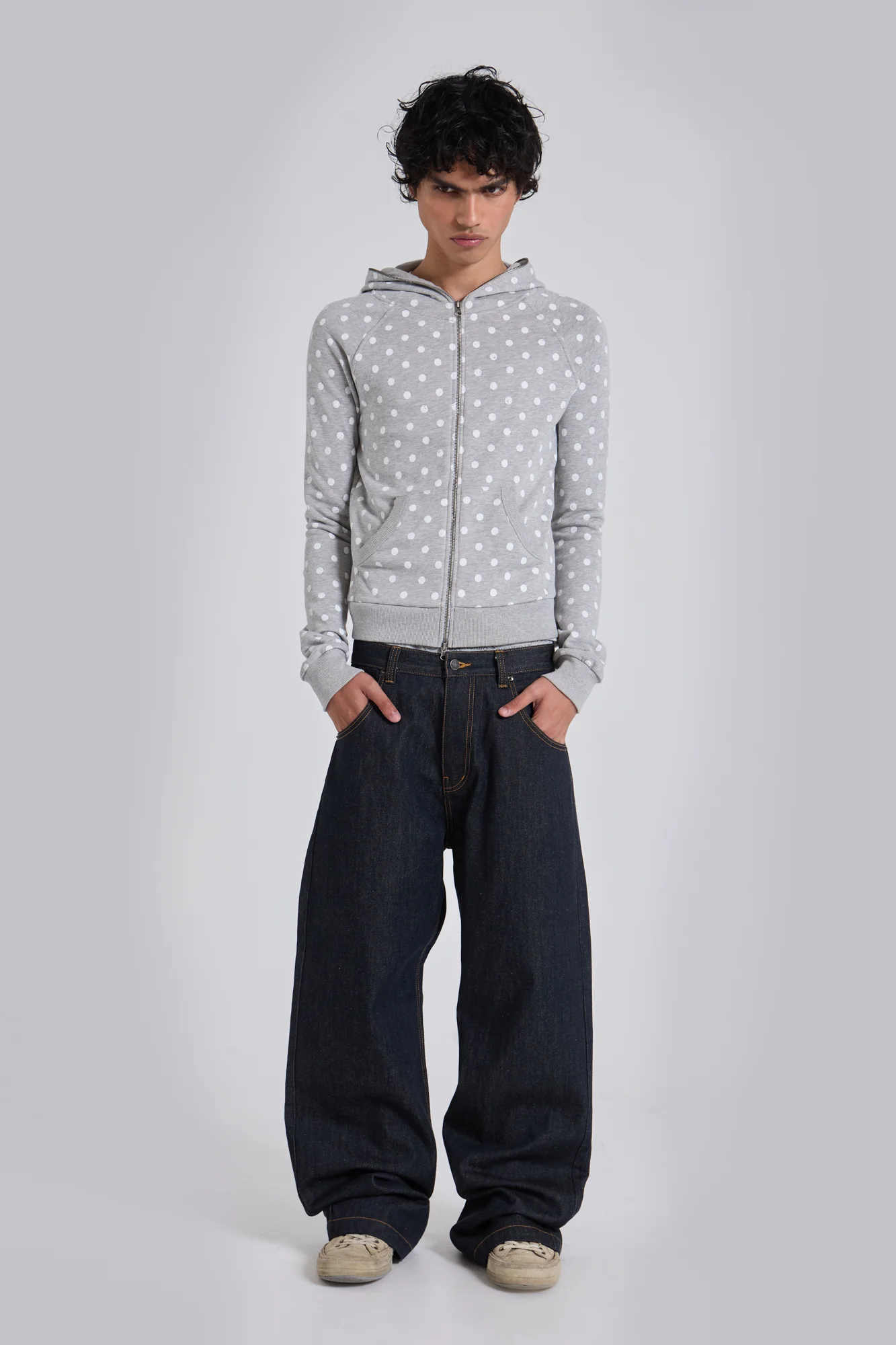 Grey Polkadot Hoodie - Image 3