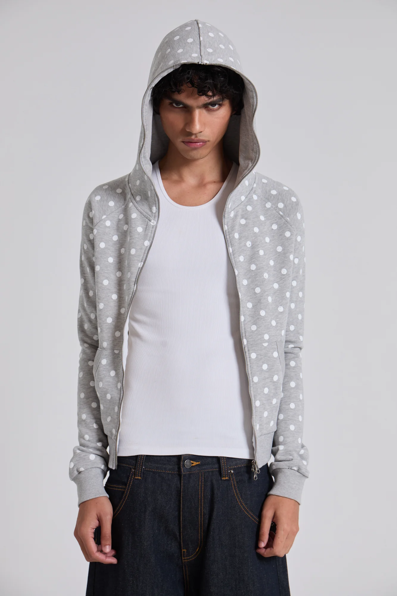 Grey Polkadot Hoodie - Image 5