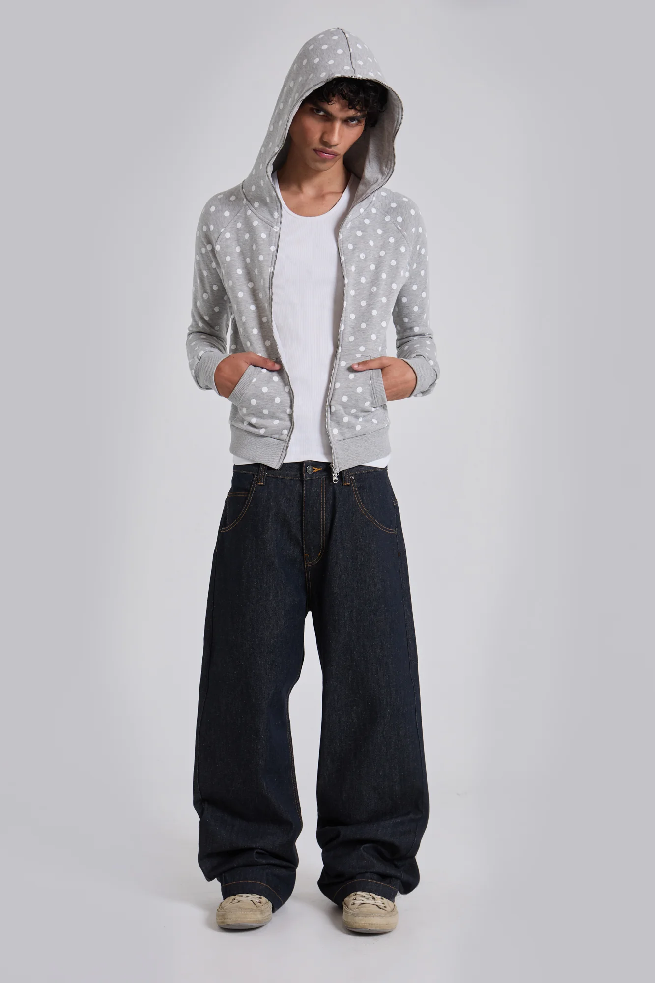 Grey Polkadot Hoodie - Image 9