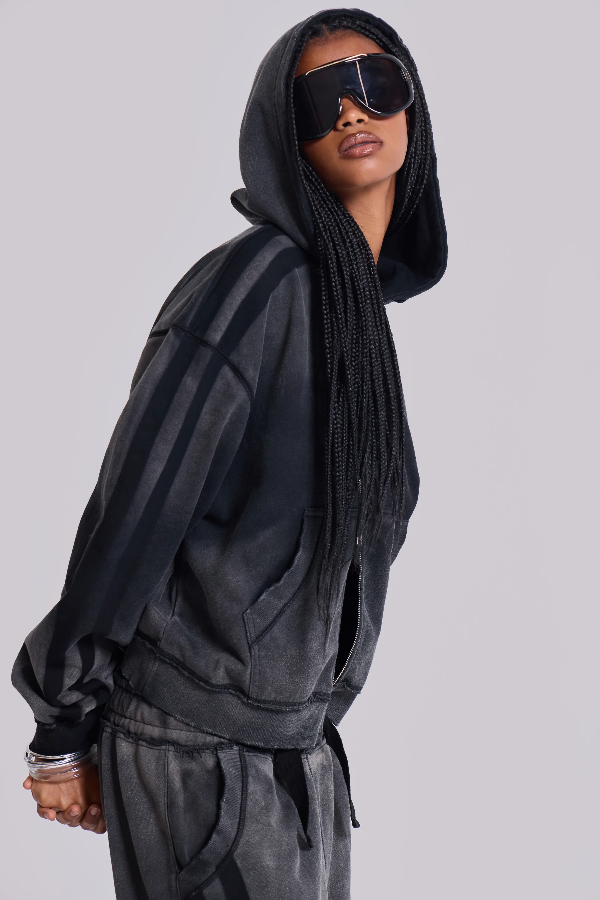 Grey Sporty Baggy Monster Hoodie - Image 3