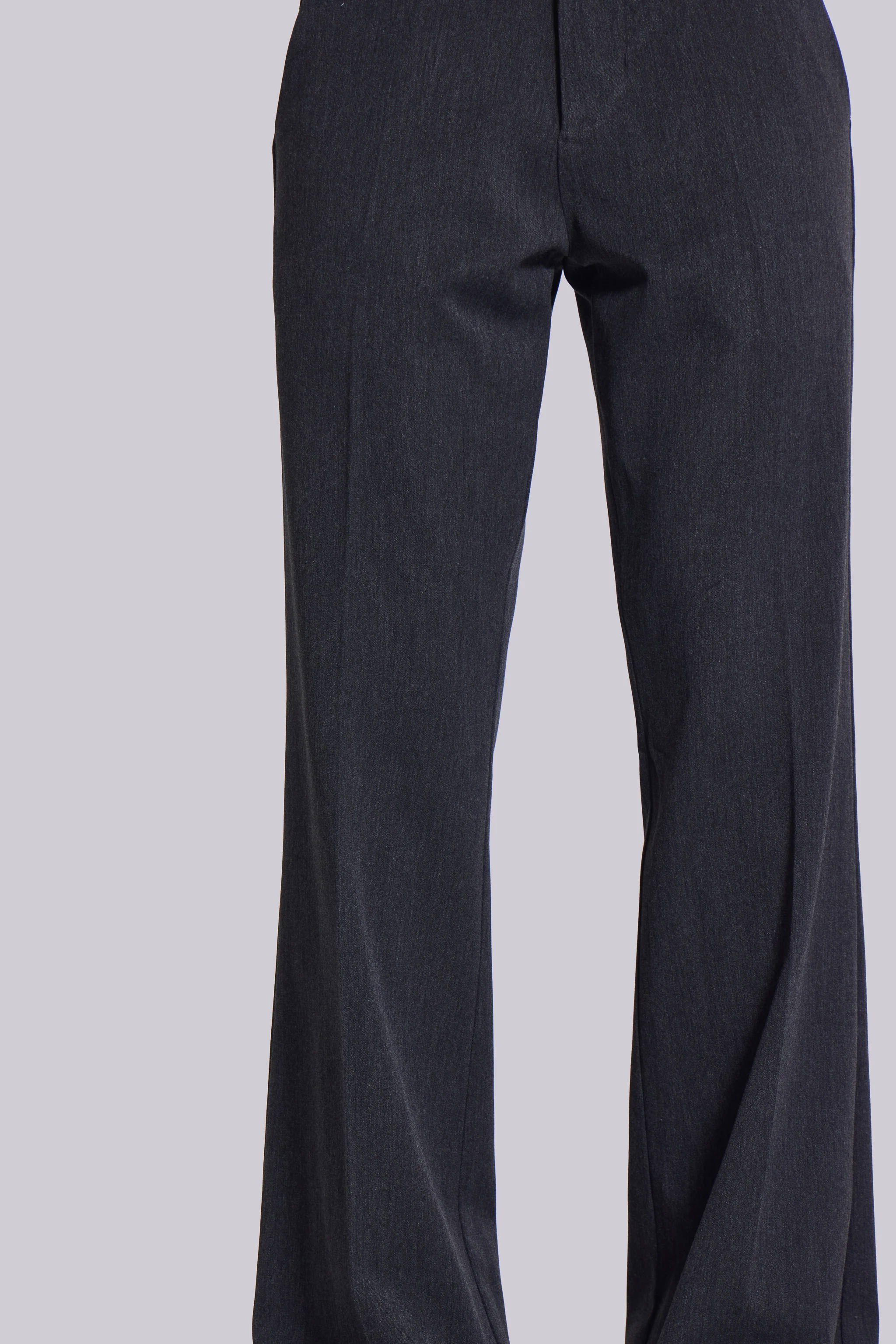 Grey Stacked Bootcut Suit Pants - Image 8