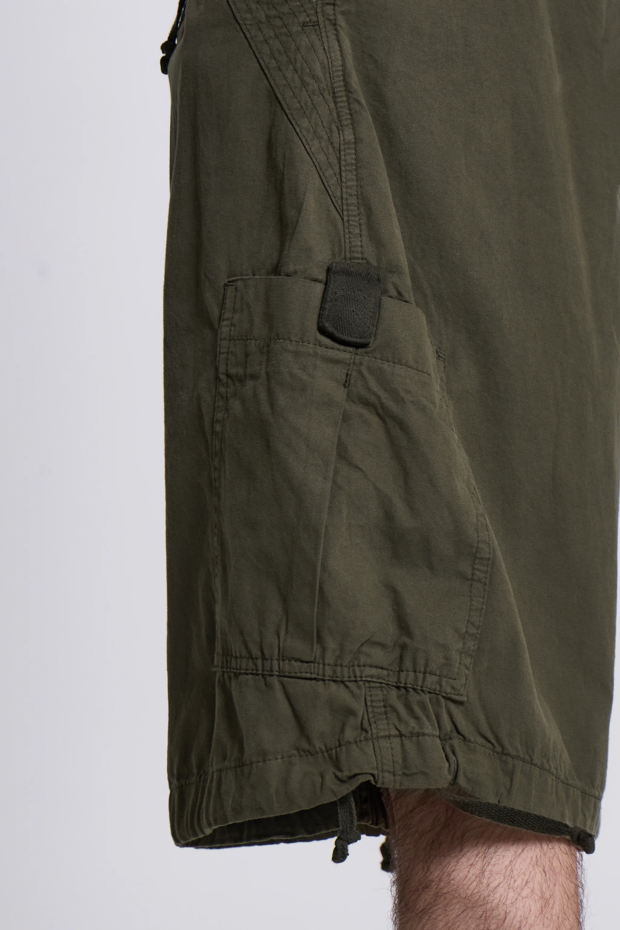 Khaki Parachute Cargo Baggy Shorts - Image 8