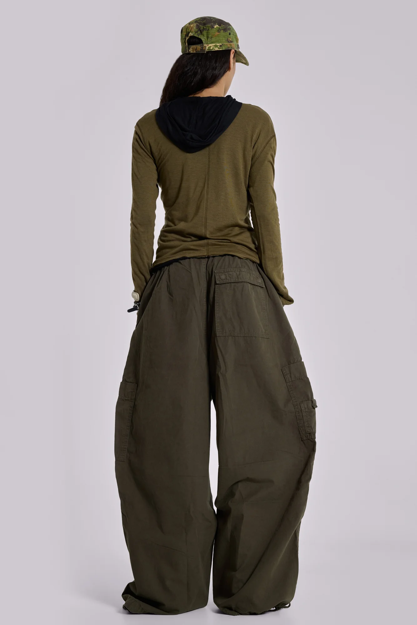 Khaki Parachute Cargo Pants - Image 5