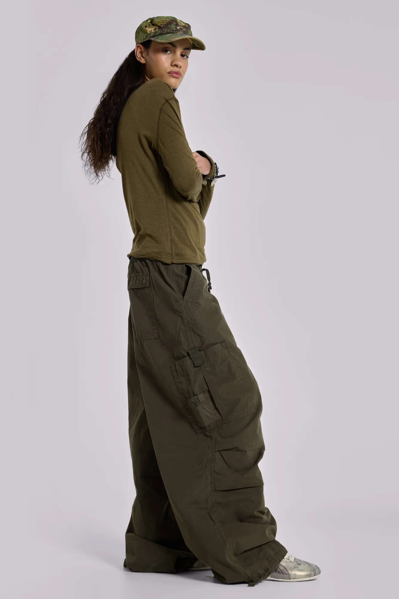 Khaki Parachute Cargo Pants - Image 6