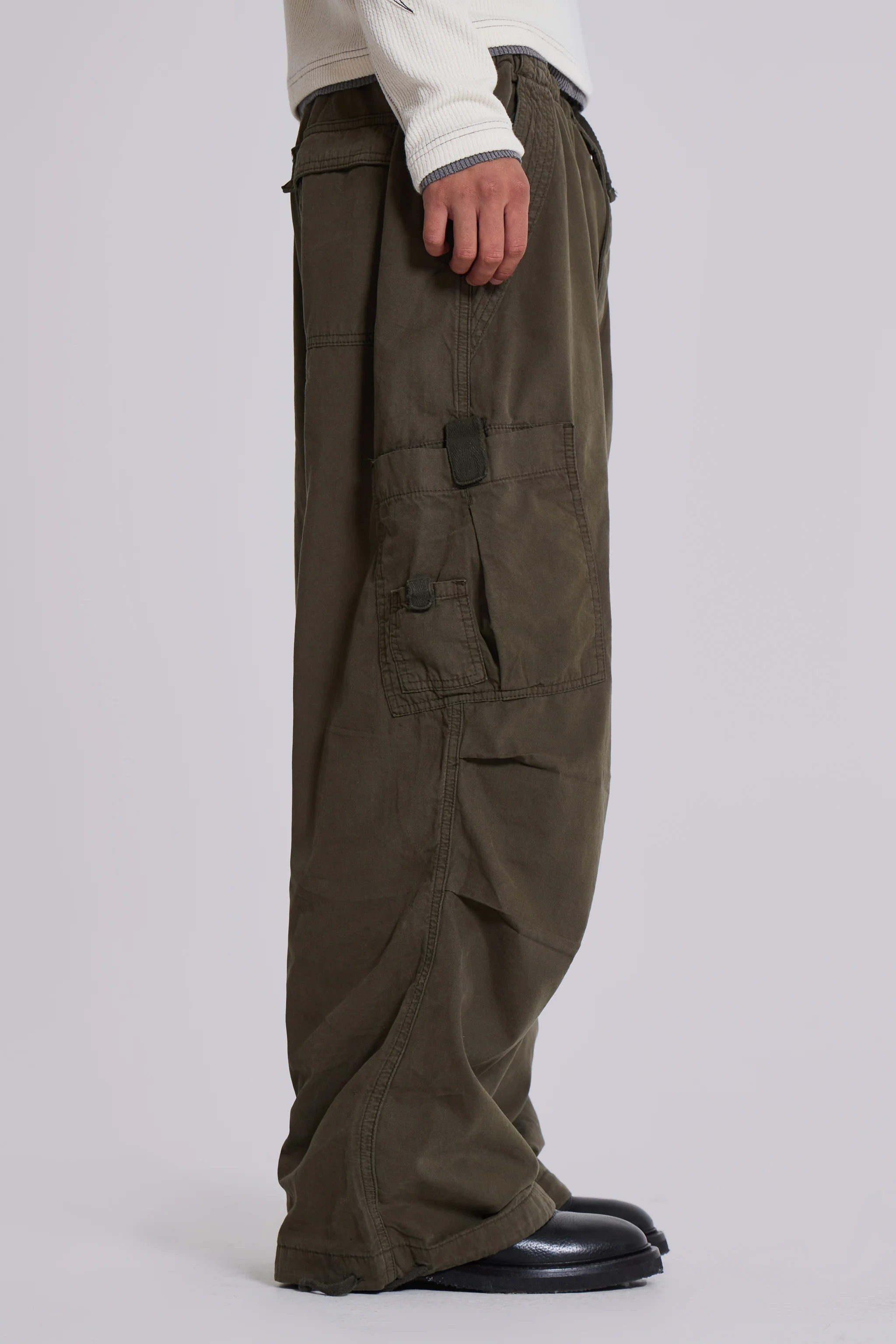 Khaki Parachute Cargo Pants - Image 5