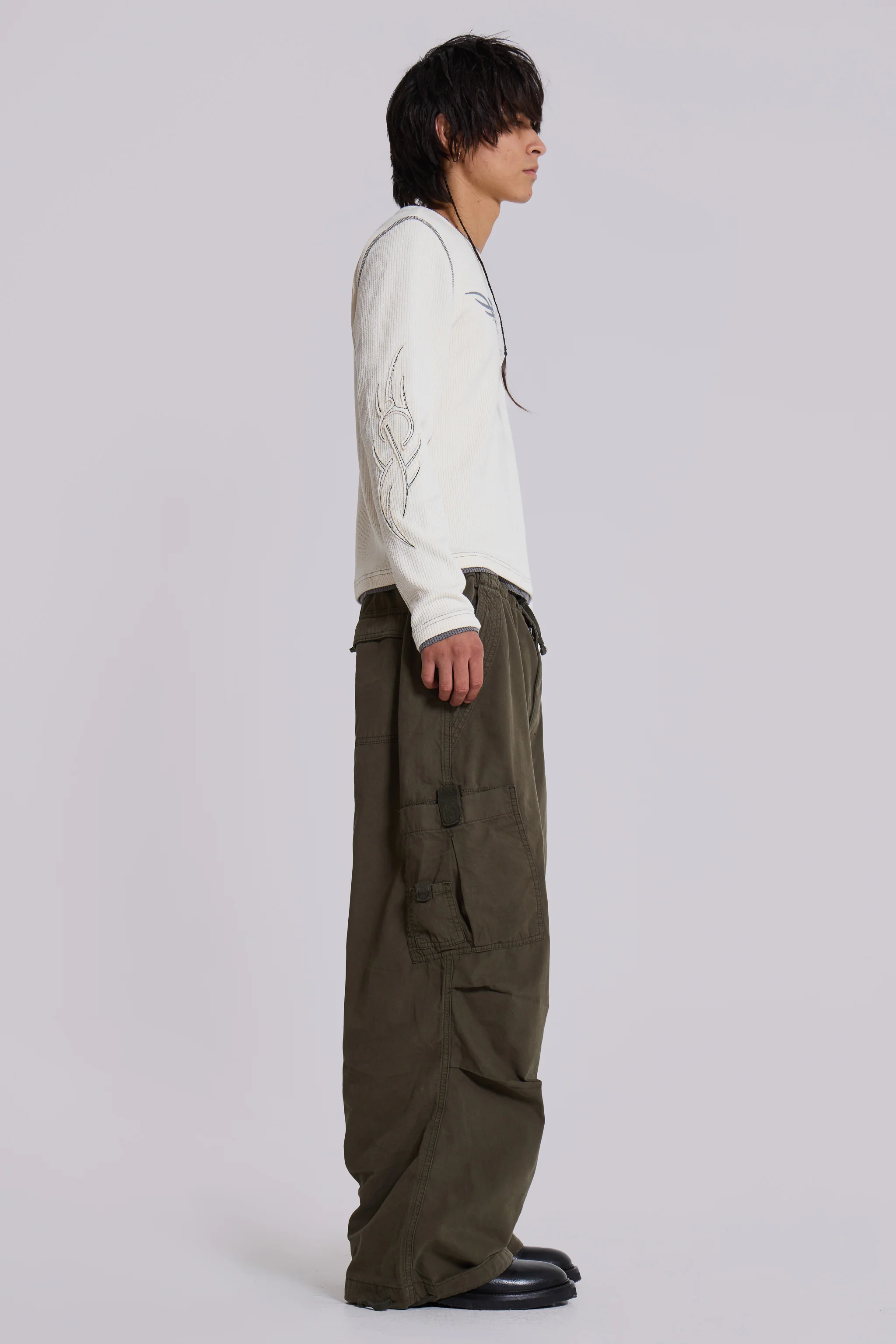 Khaki Parachute Cargo Pants - Image 8