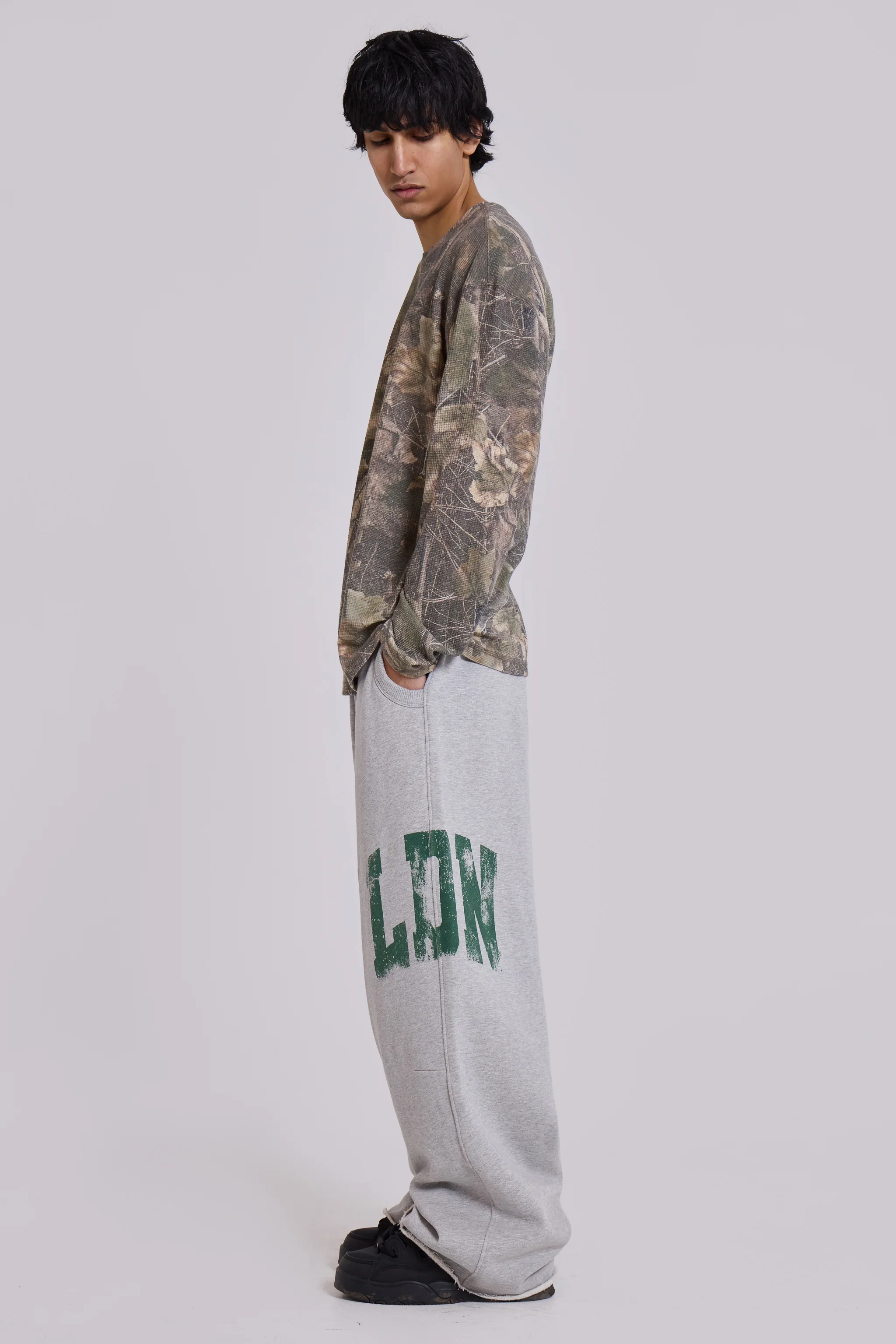 LDN Print Grey Marl Monster Joggers - Image 5