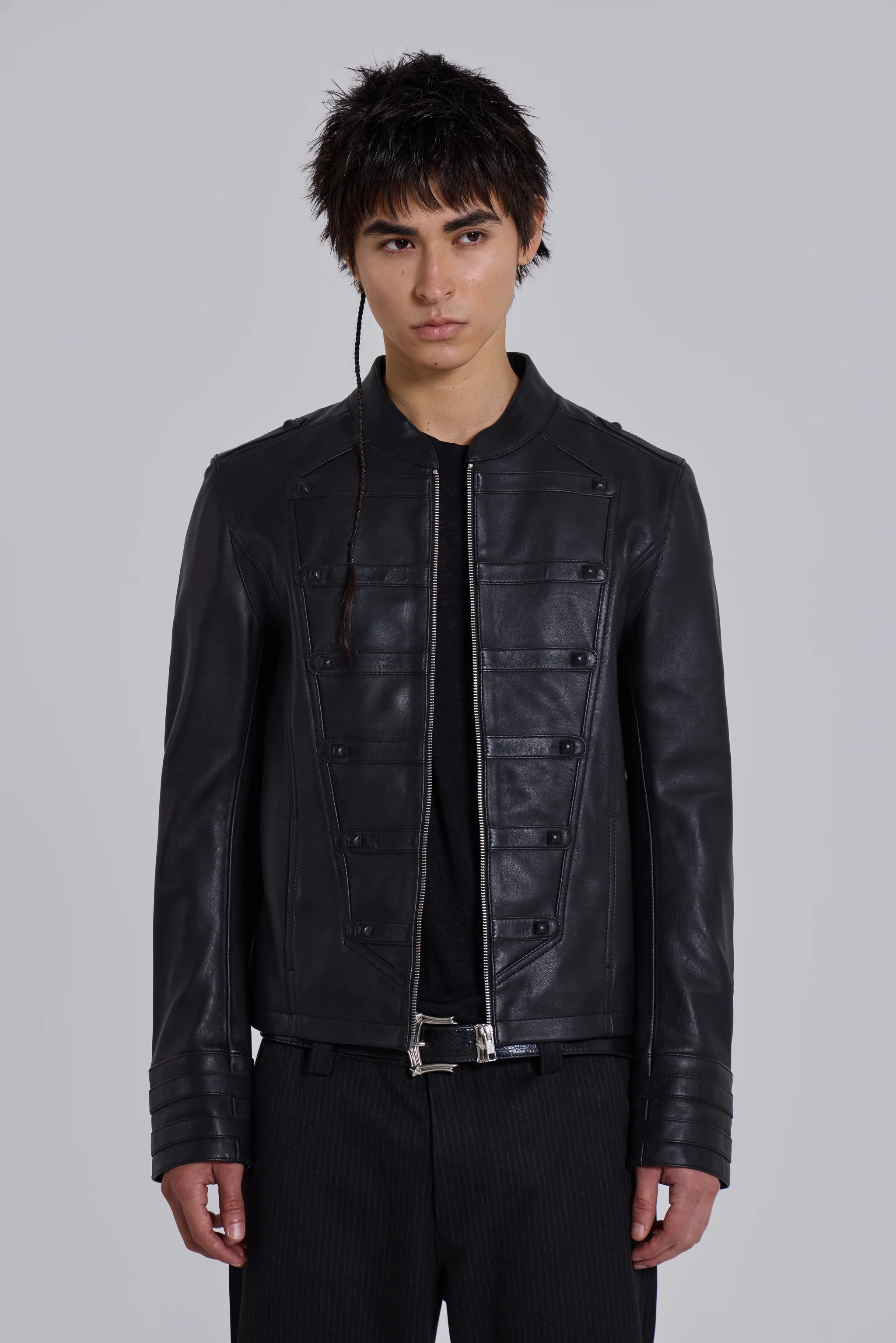 Leather Military Jacket - Image 4