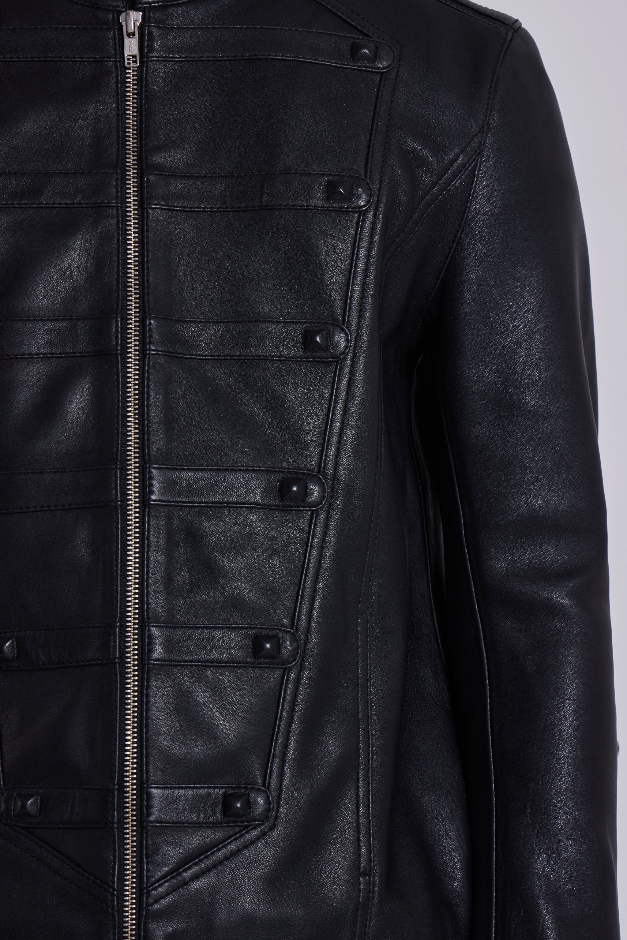 Leather Military Jacket - Image 7