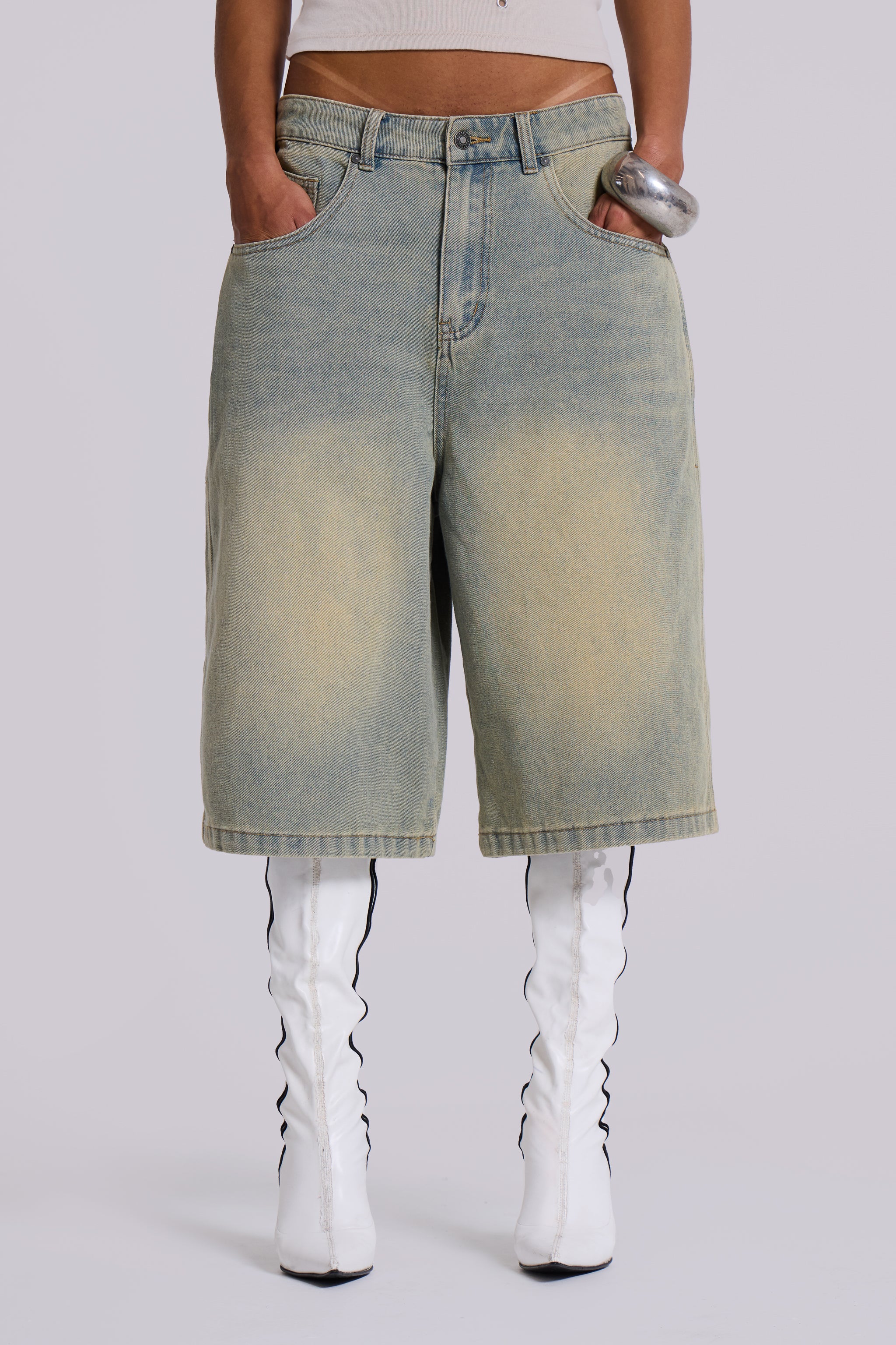Light Wash Jumbo Jorts - Image 3
