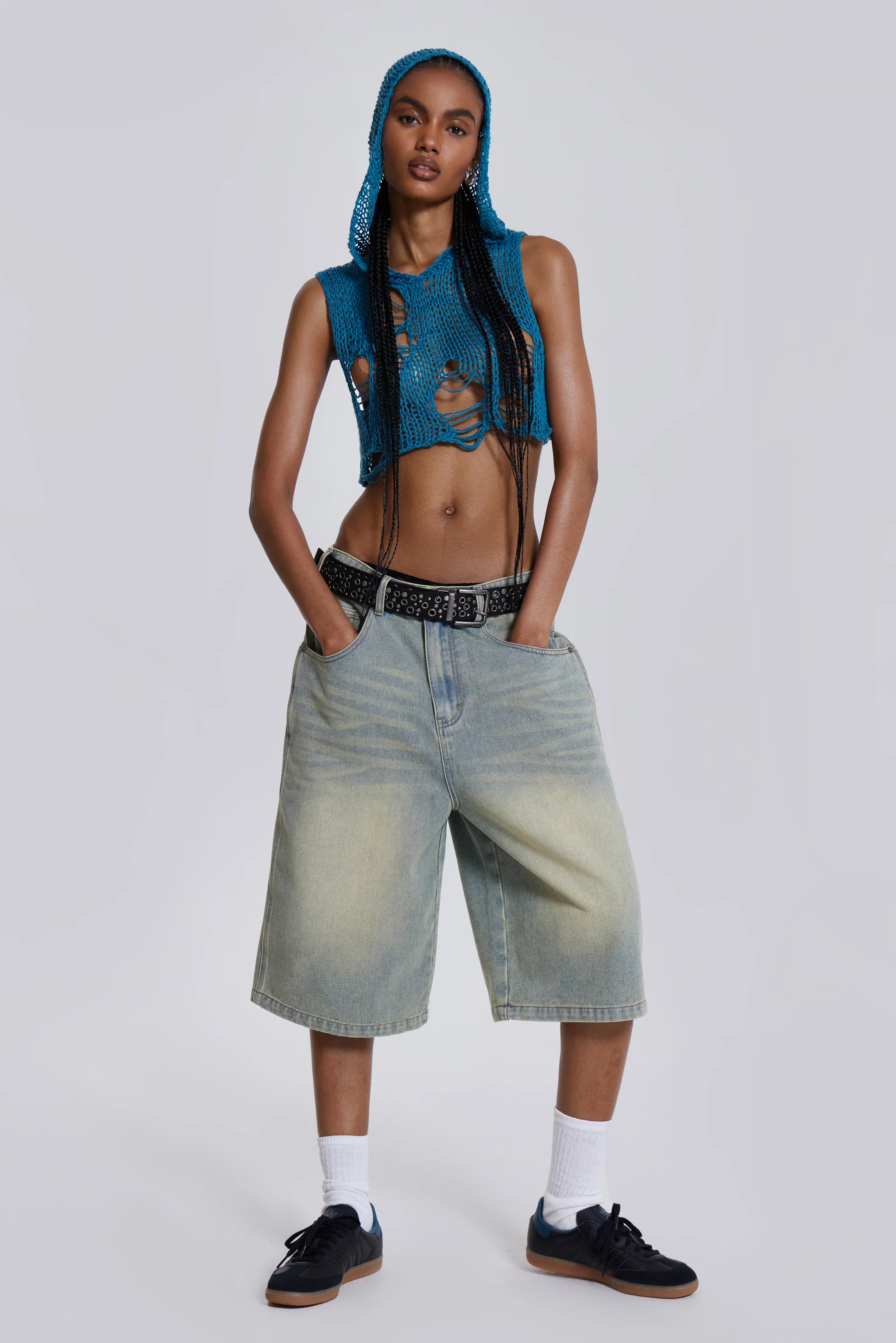 Light Wash Jumbo Jorts - Image 5