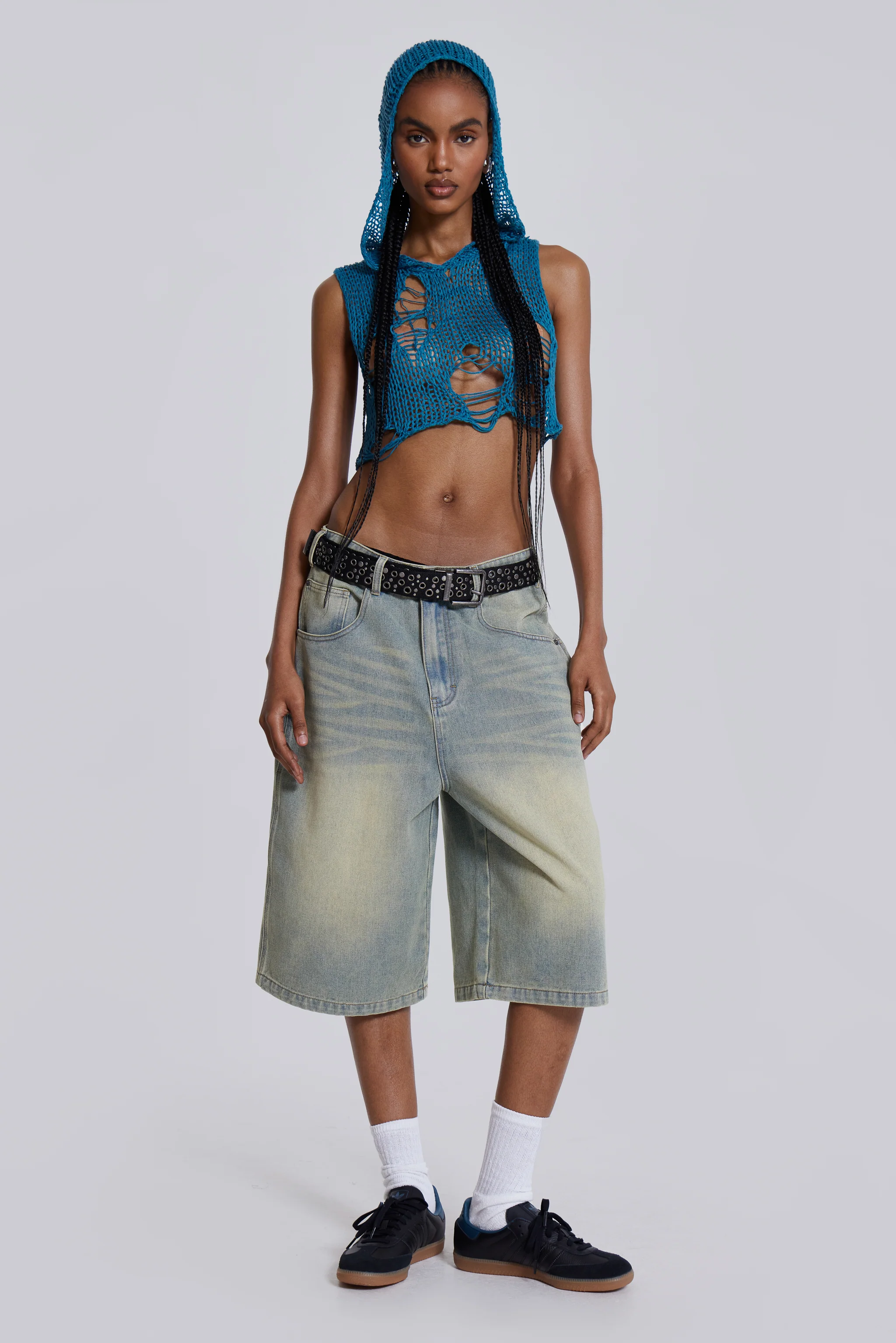 Light Wash Jumbo Jorts - Image 7