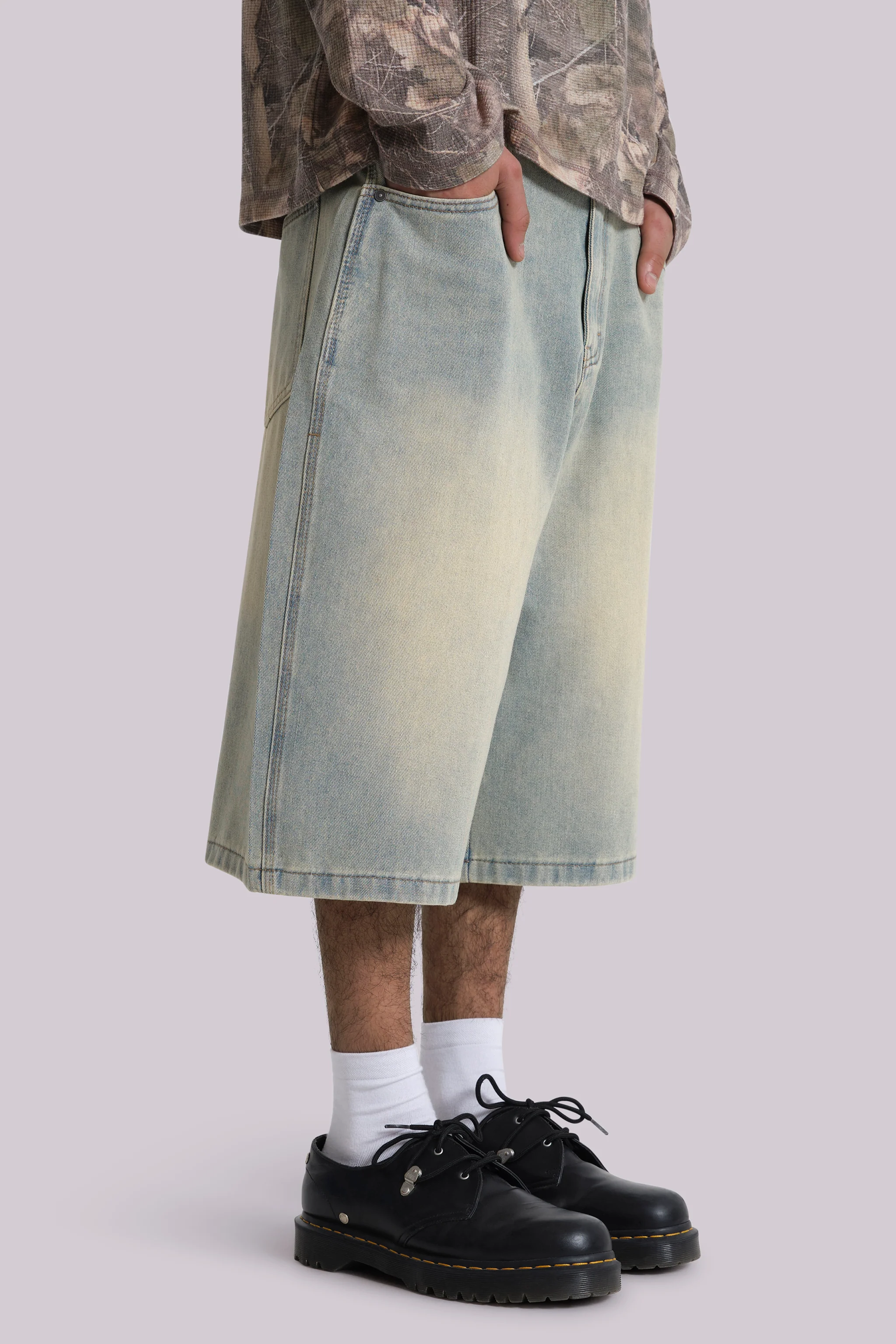 Light Wash Jumbo Jorts - Image 4