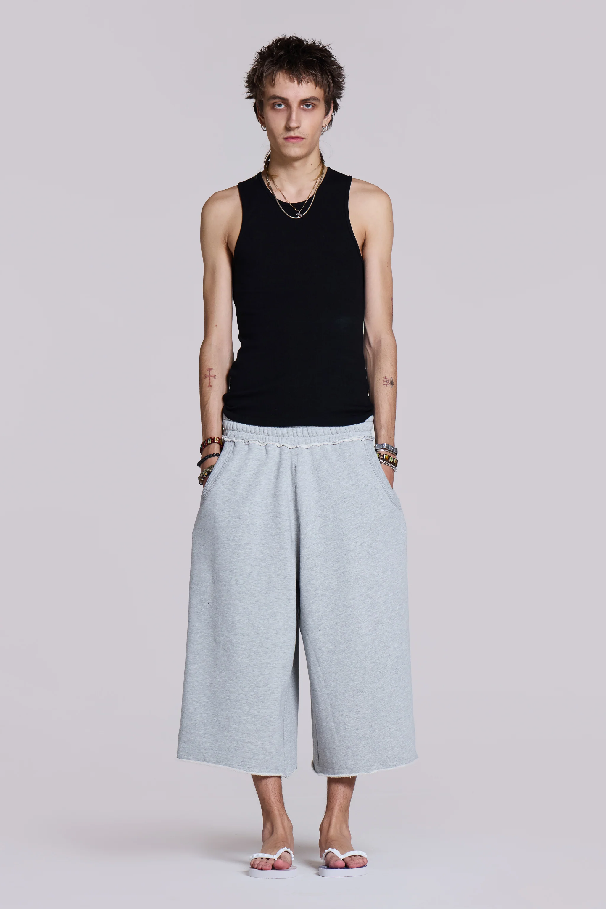 Monster 3/4 Grey Marl Shorts - Image 3