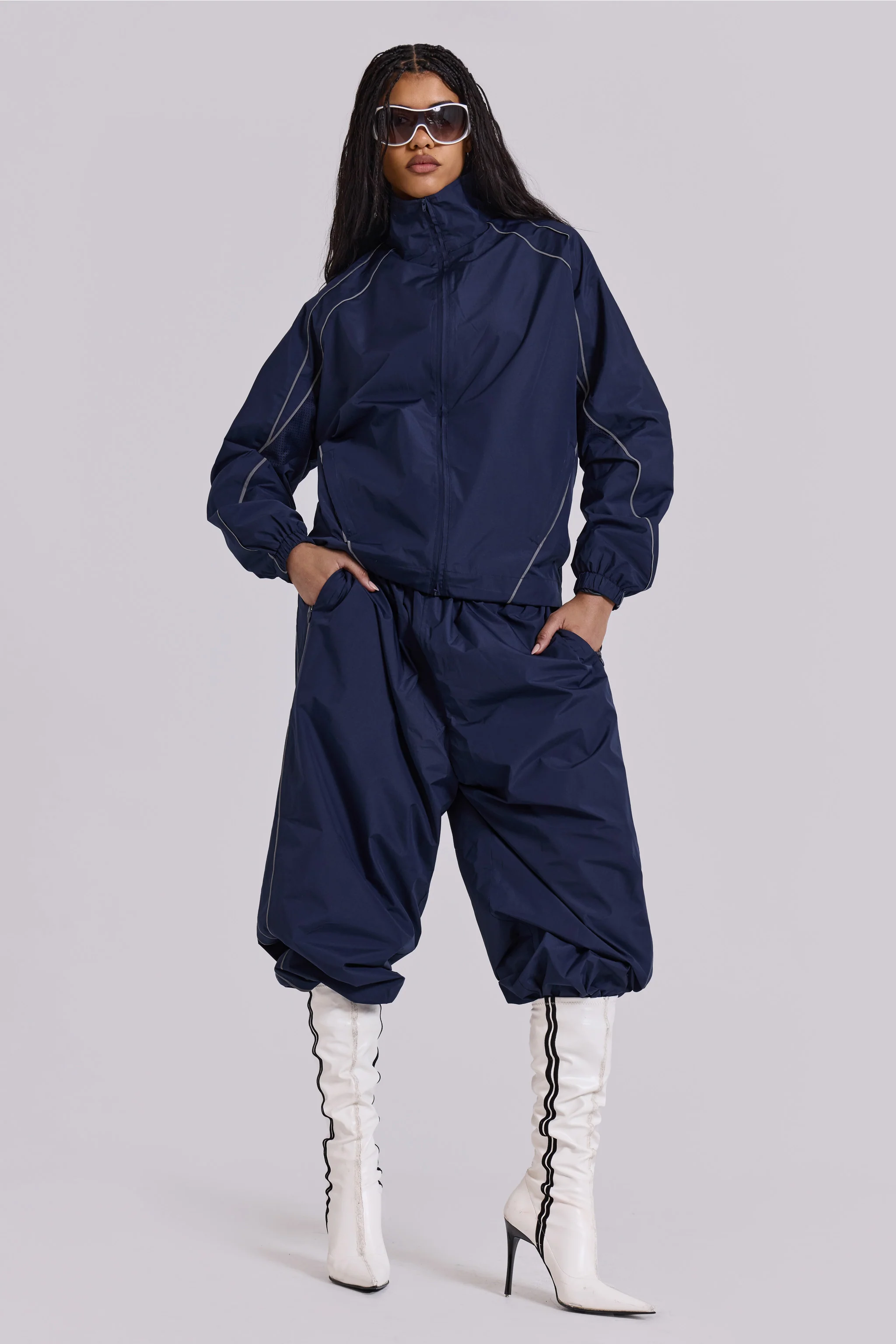 Navy Vapor Tracksuit Bottoms - Image 6