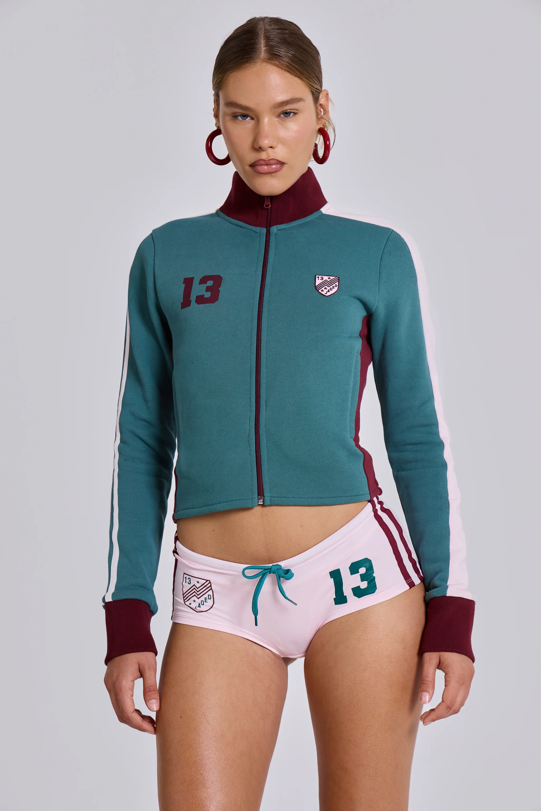 Teal Green No.13 Football Track Top - Image 11