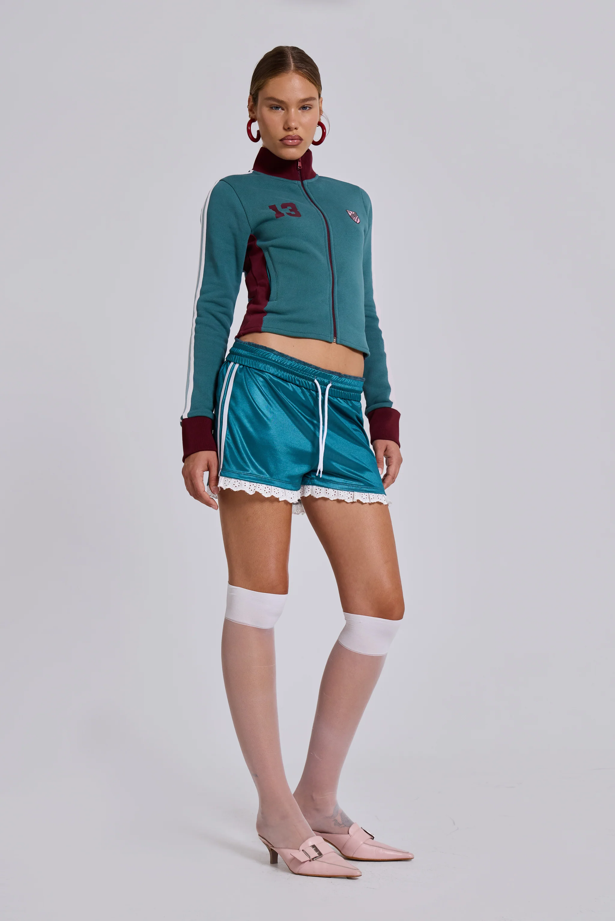 Teal Green No.13 Football Track Top - Image 4
