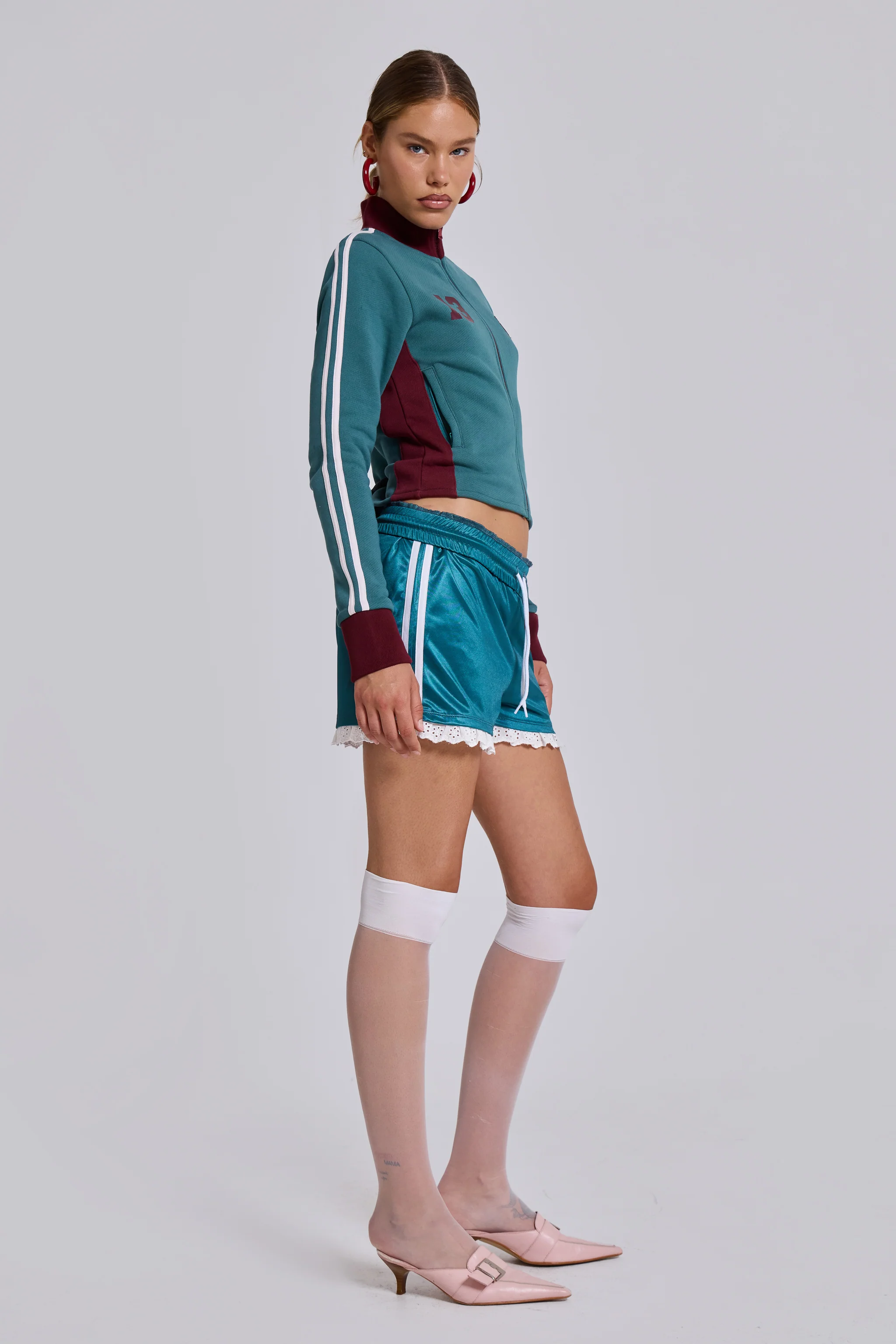 Teal Green No.13 Football Track Top - Image 6
