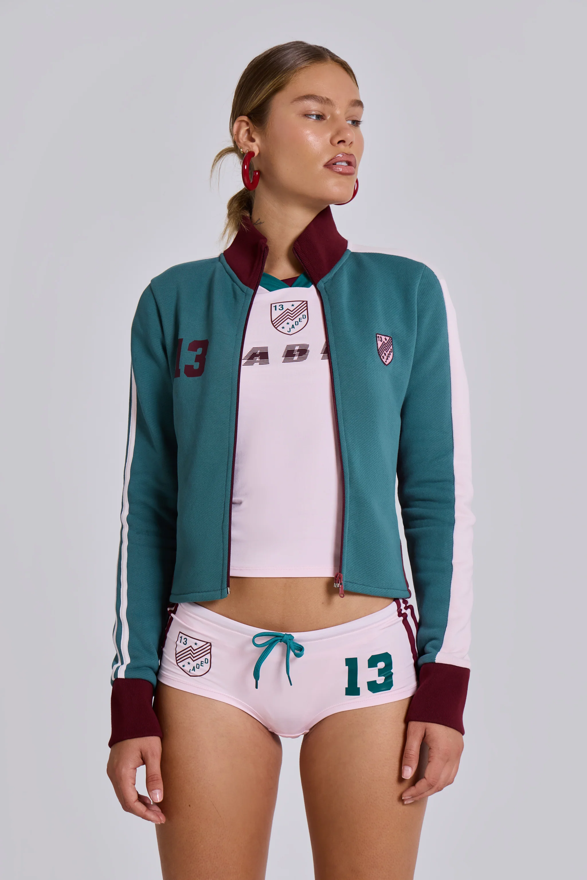 Teal Green No.13 Football Track Top - Image 7