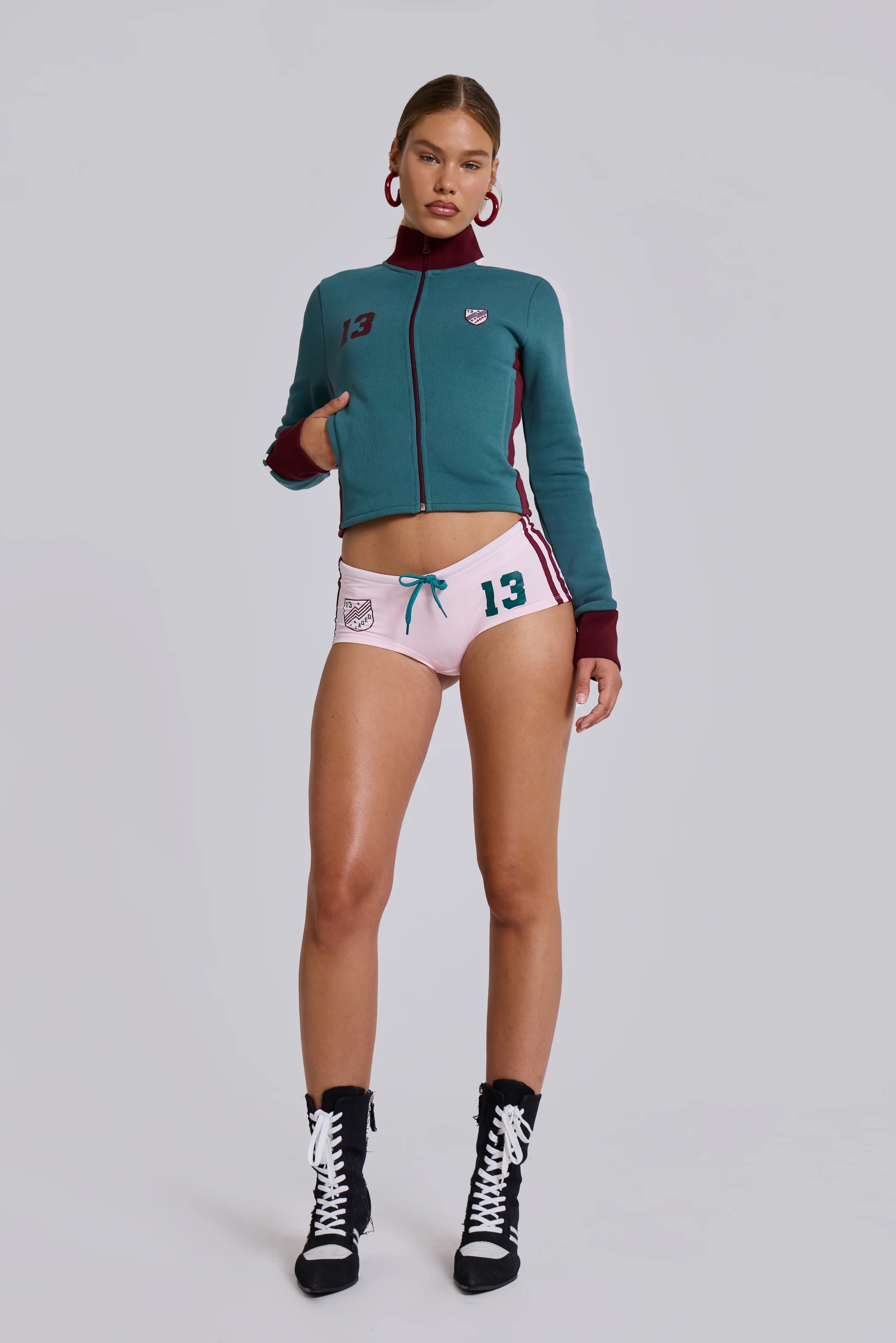 Teal Green No.13 Football Track Top - Image 9