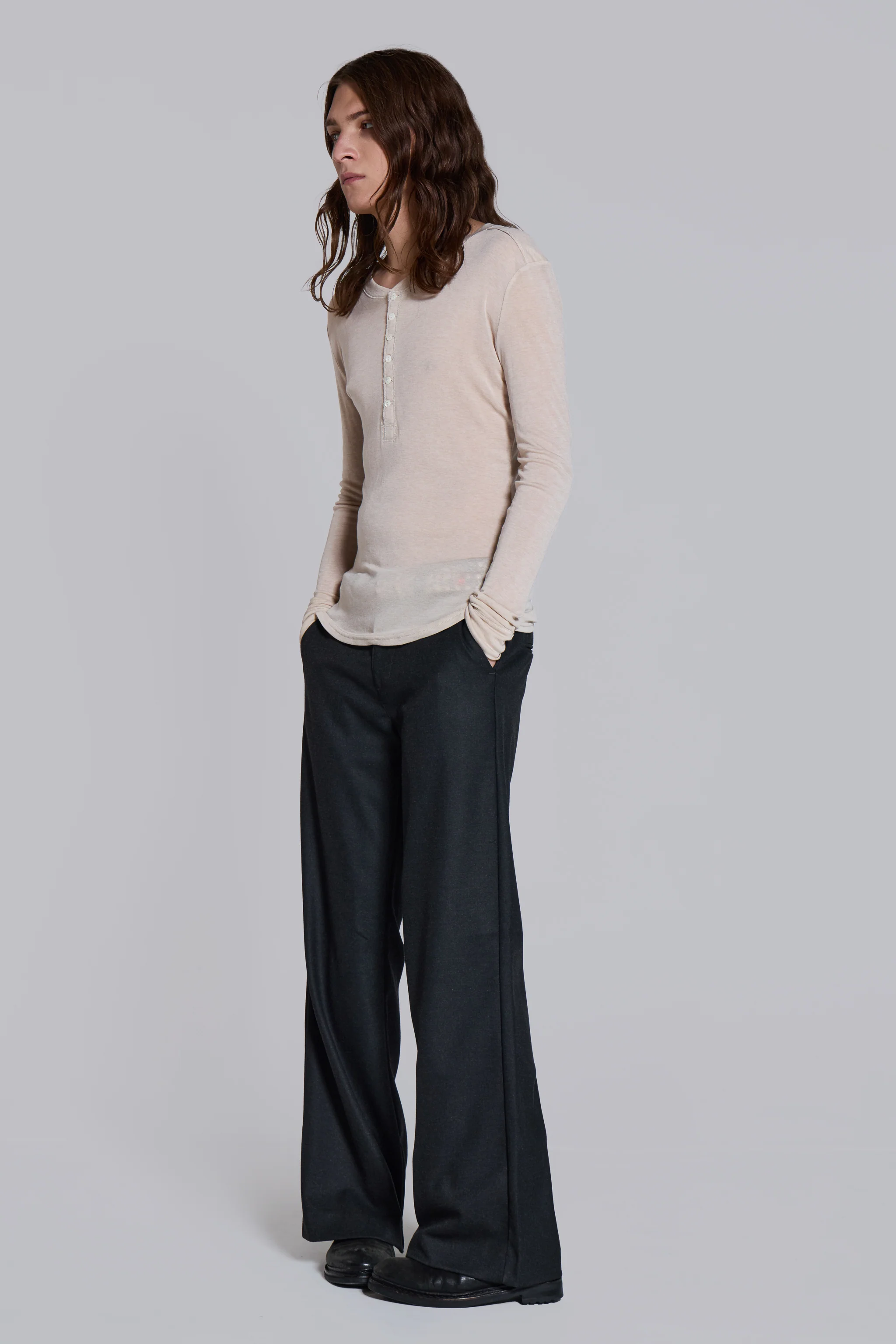 Oatmeal Haze Henley Top - Image 5