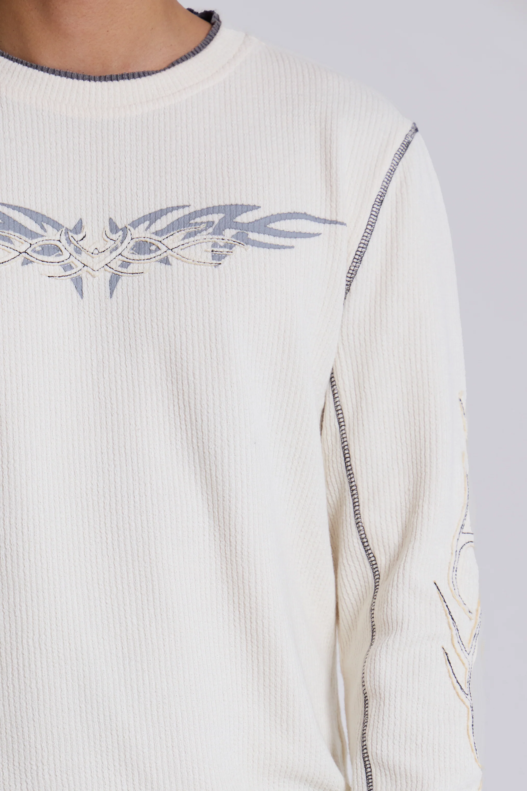 Off White Tattoo Applique Tee - Image 5