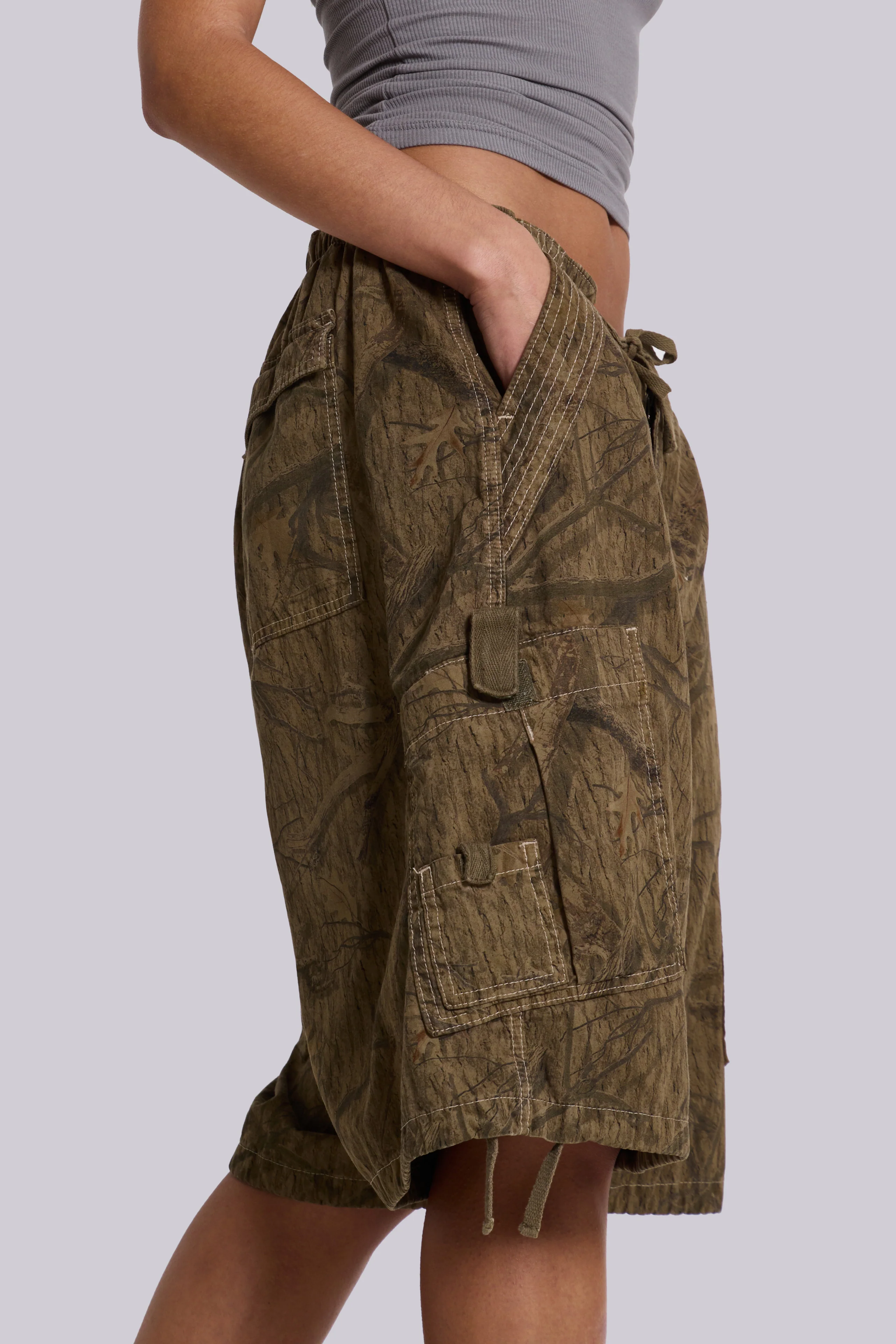 Forest Camo Parachute Shorts - Image 4