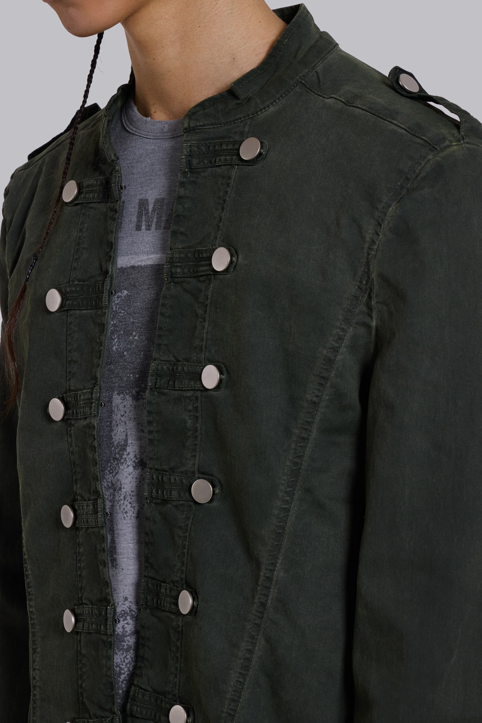 Rebel Military Jacket in Khaki - Image 5