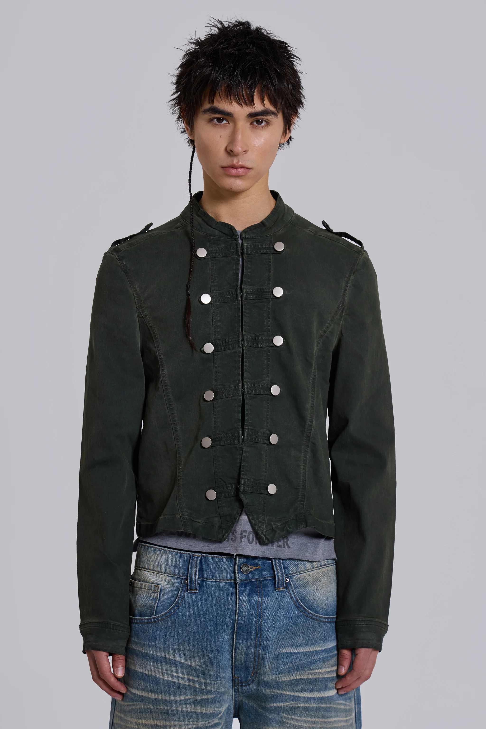 Rebel Military Jacket in Khaki - Image 6