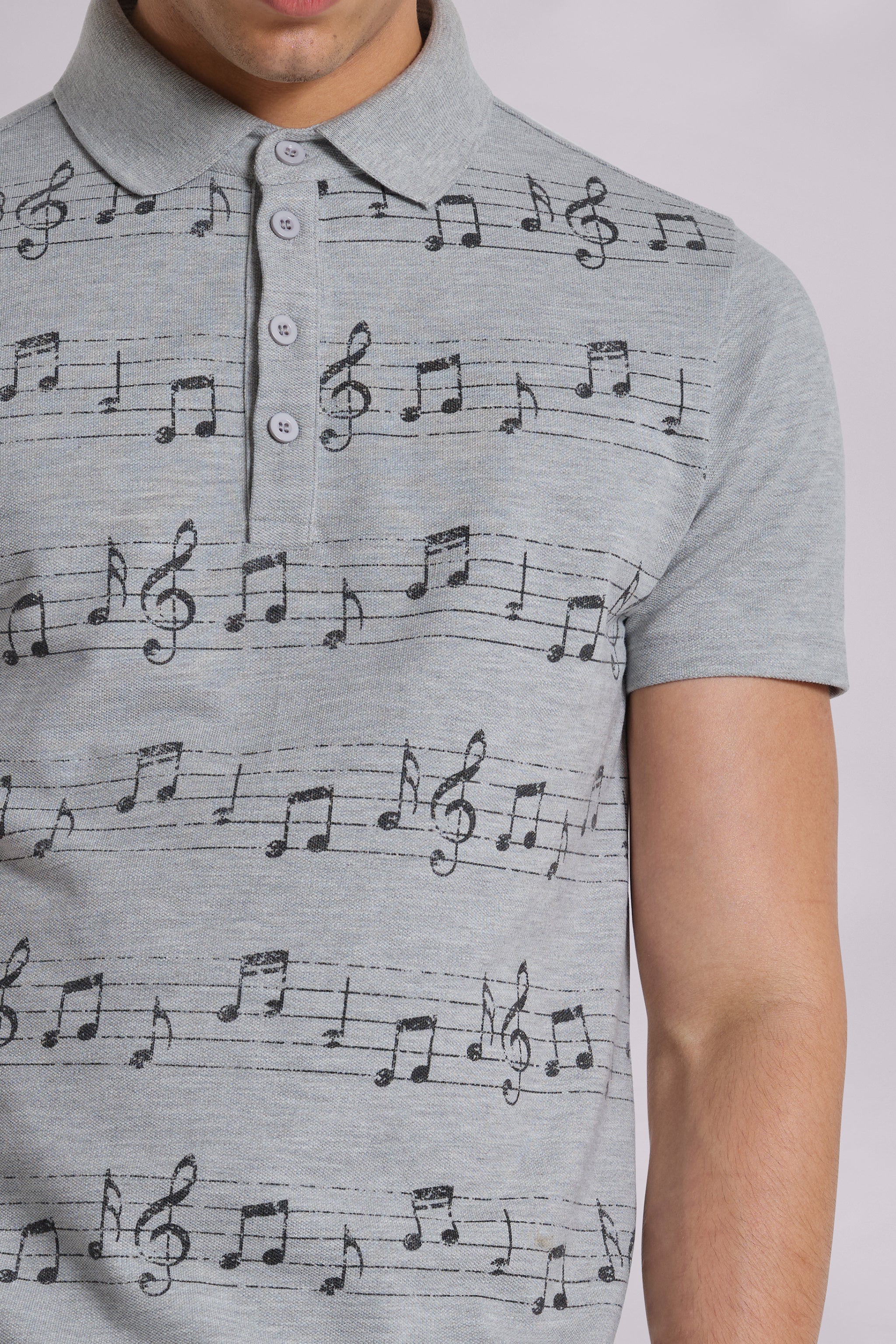 Grey Marl Riff Polo Shirt - Image 5