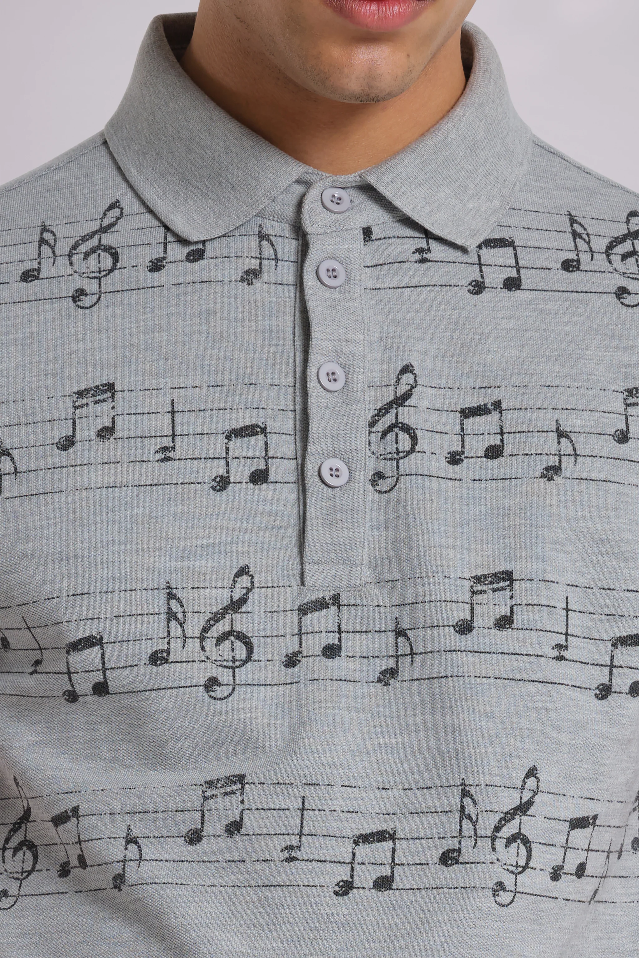 Grey Marl Riff Polo Shirt - Image 7