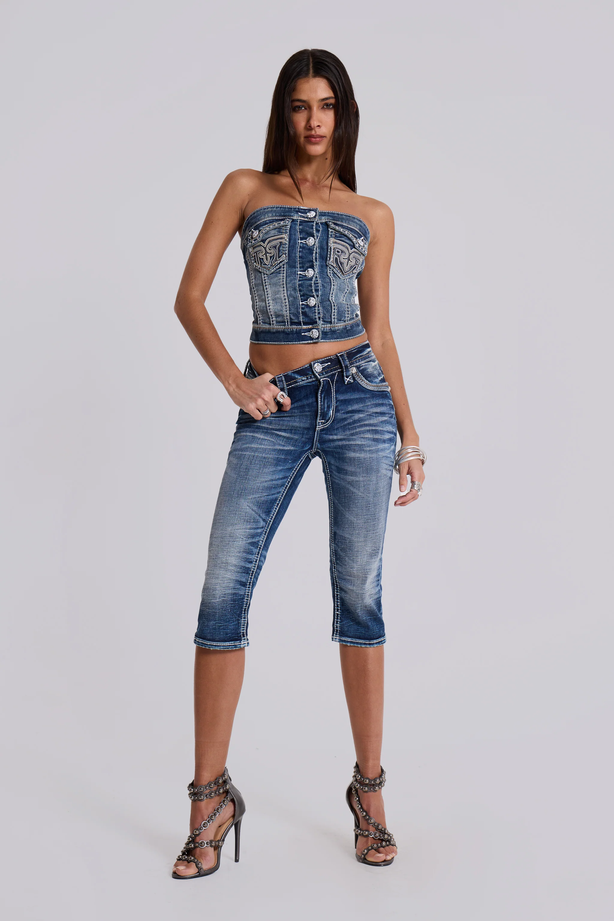 Rock Revival Denim Corset Top - Image 5