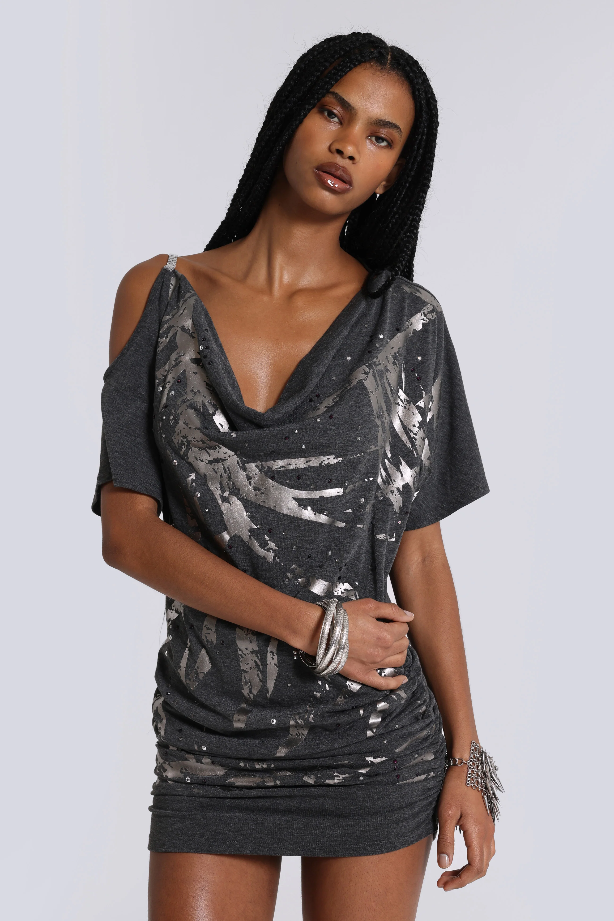 Sky Asymmetric Mini Dress - Image 6