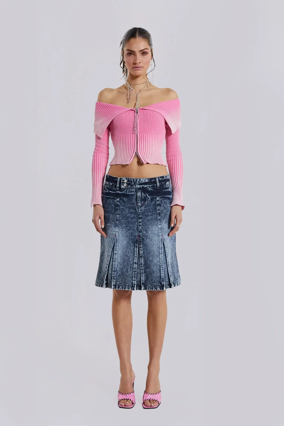 The Hills Denim Midi Skirt - Image 3