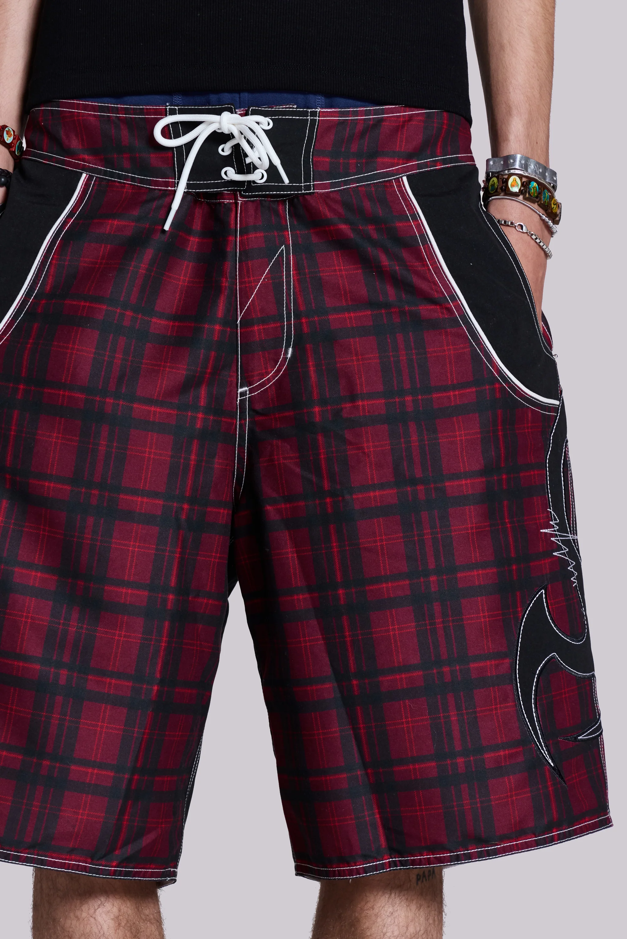 Tribal Check Board Shorts - Image 6