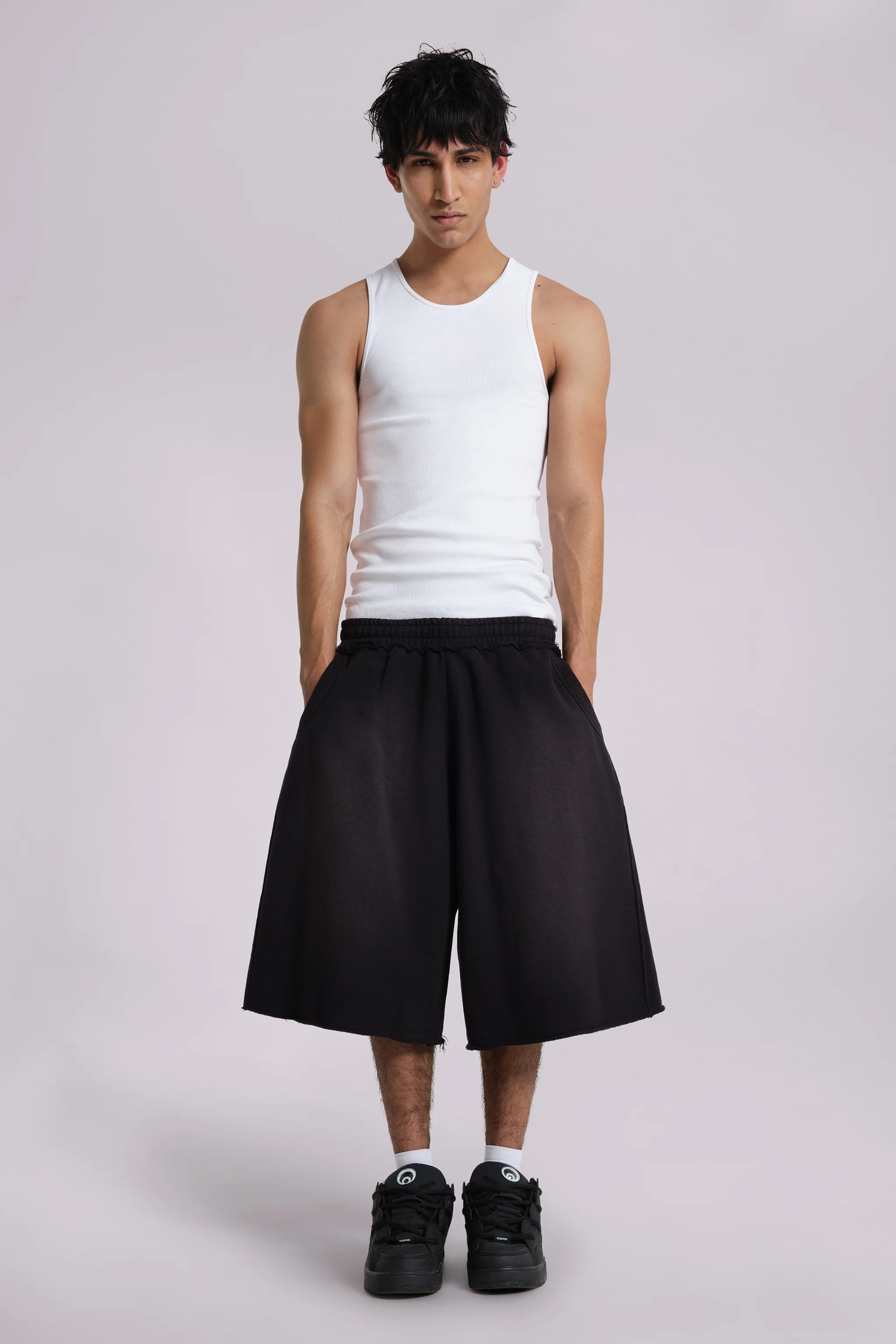 Washed Black Monster Jogger Baggy Shorts - Image 3