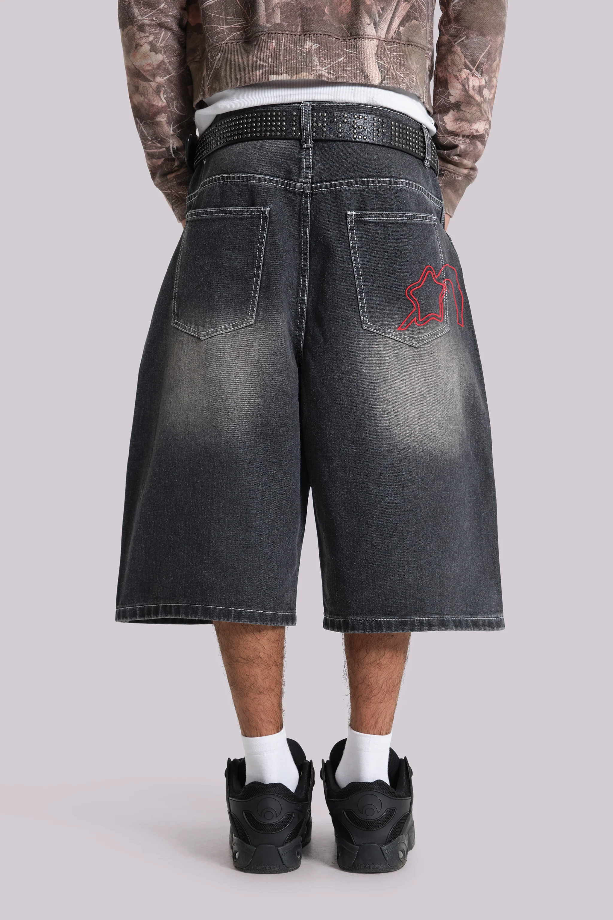 Washed Black Jumbo Jorts - Image 4
