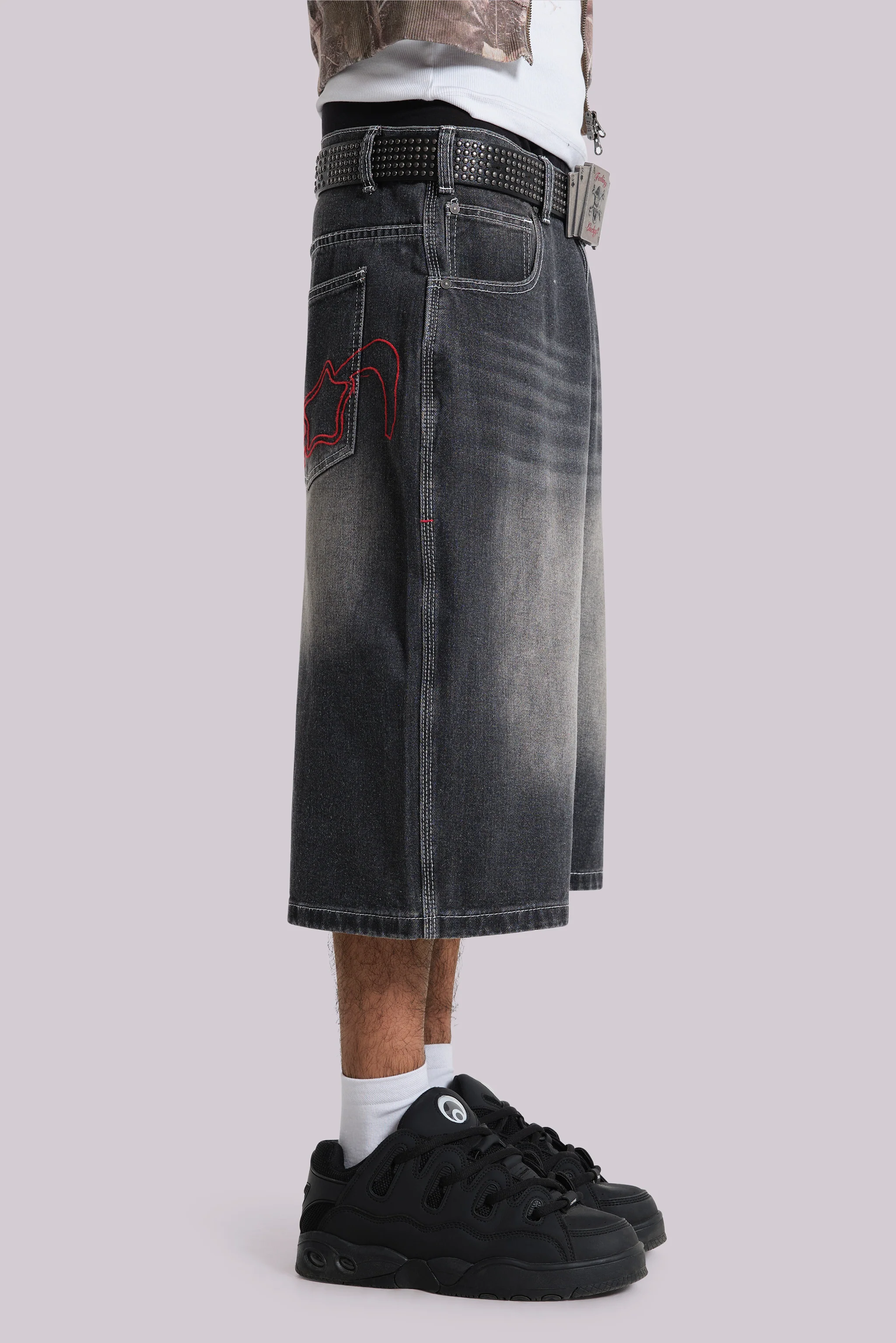 Washed Black Jumbo Jorts - Image 7