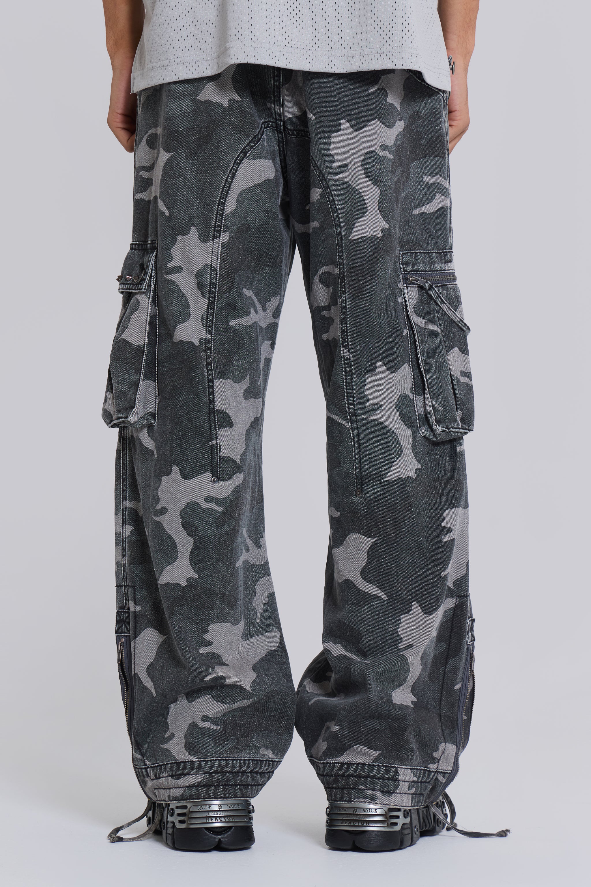 Washed Black Trooper Camo Cargo Pant - Image 5