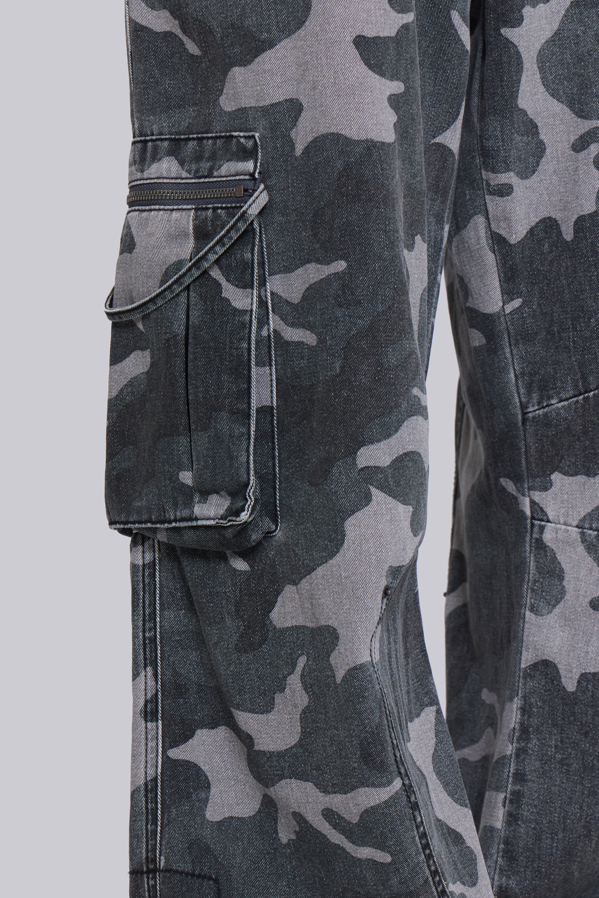 Washed Black Trooper Camo Cargo Pant - Image 6