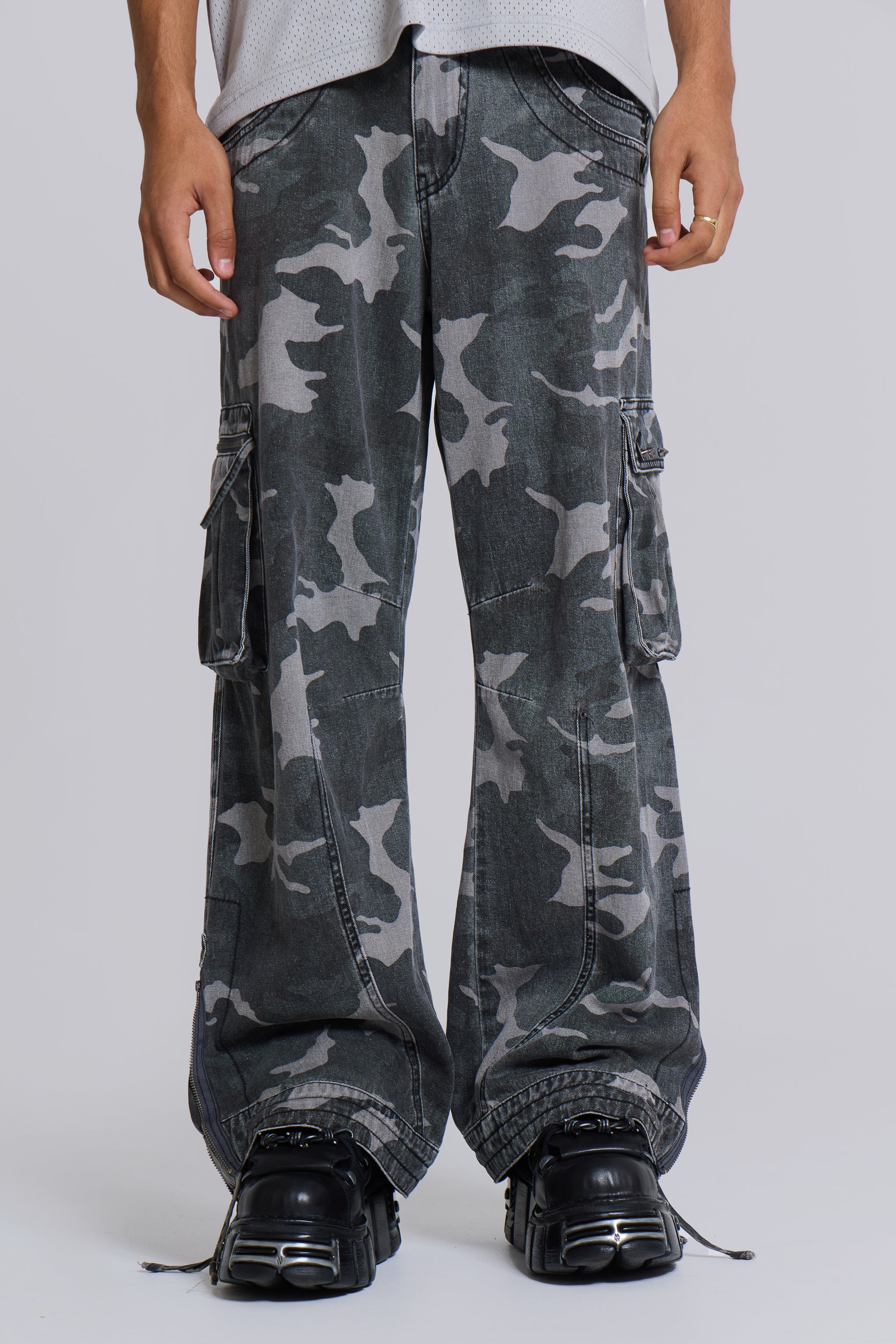 Washed Black Trooper Camo Cargo Pant - Image 9