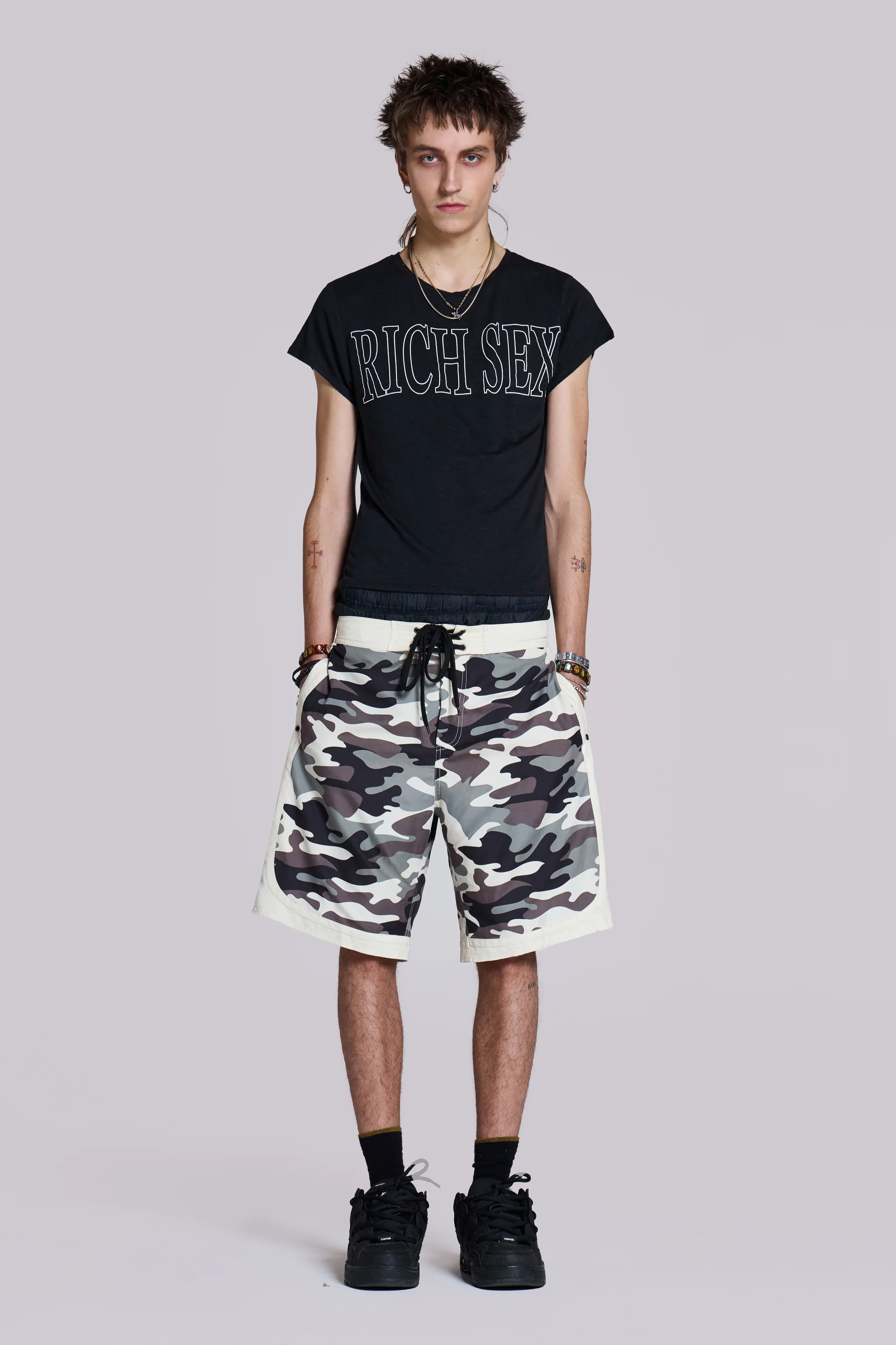 Washed Camo Board Shorts - Image 3